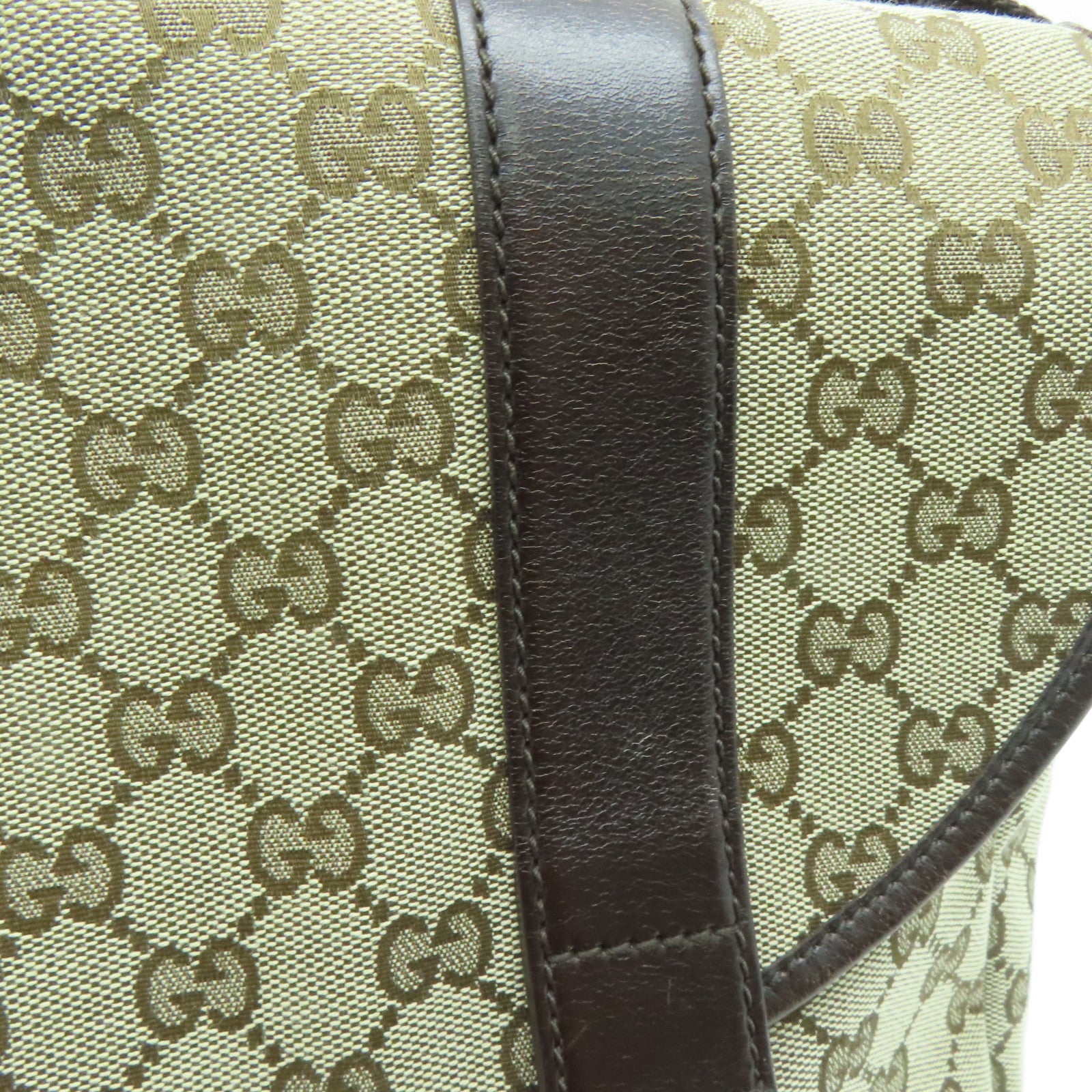 GUCCI 帆布Shoulder Bag銀扣肩背袋啡色