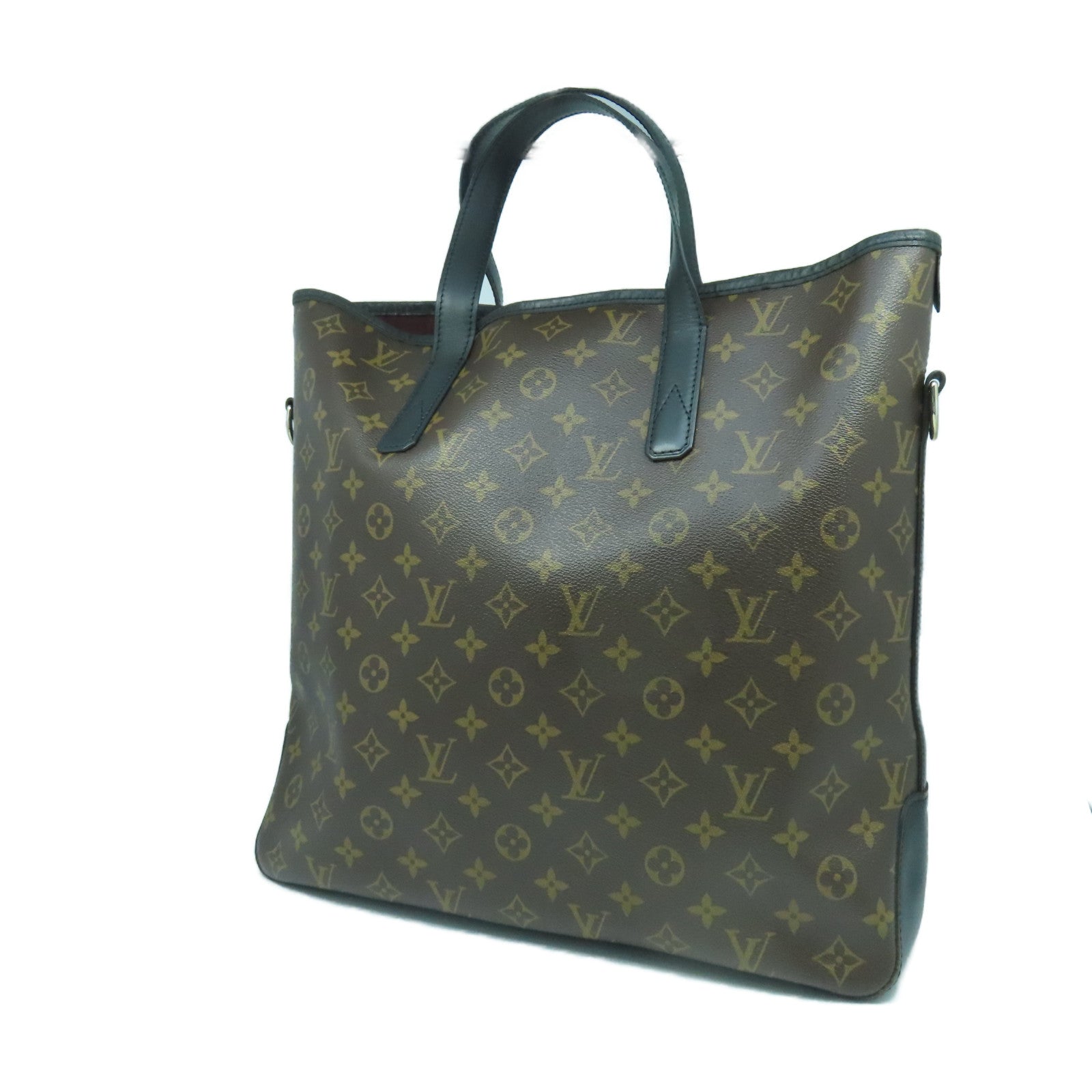 LOUIS VUITTON Monogram Macassar Davis銀扣手挽肩背兩用袋啡色