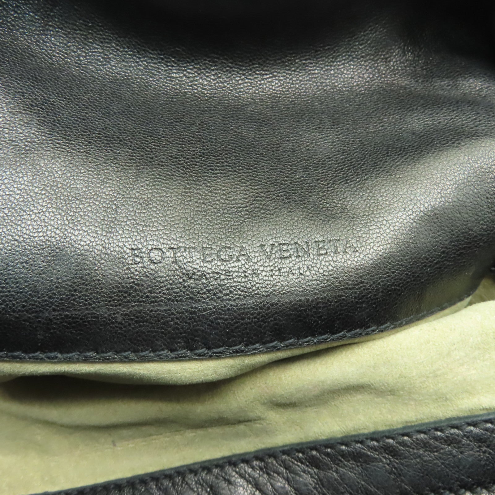 BOTTEGA VENETA 織紋皮革Shoulder Bag金扣肩背袋黒色