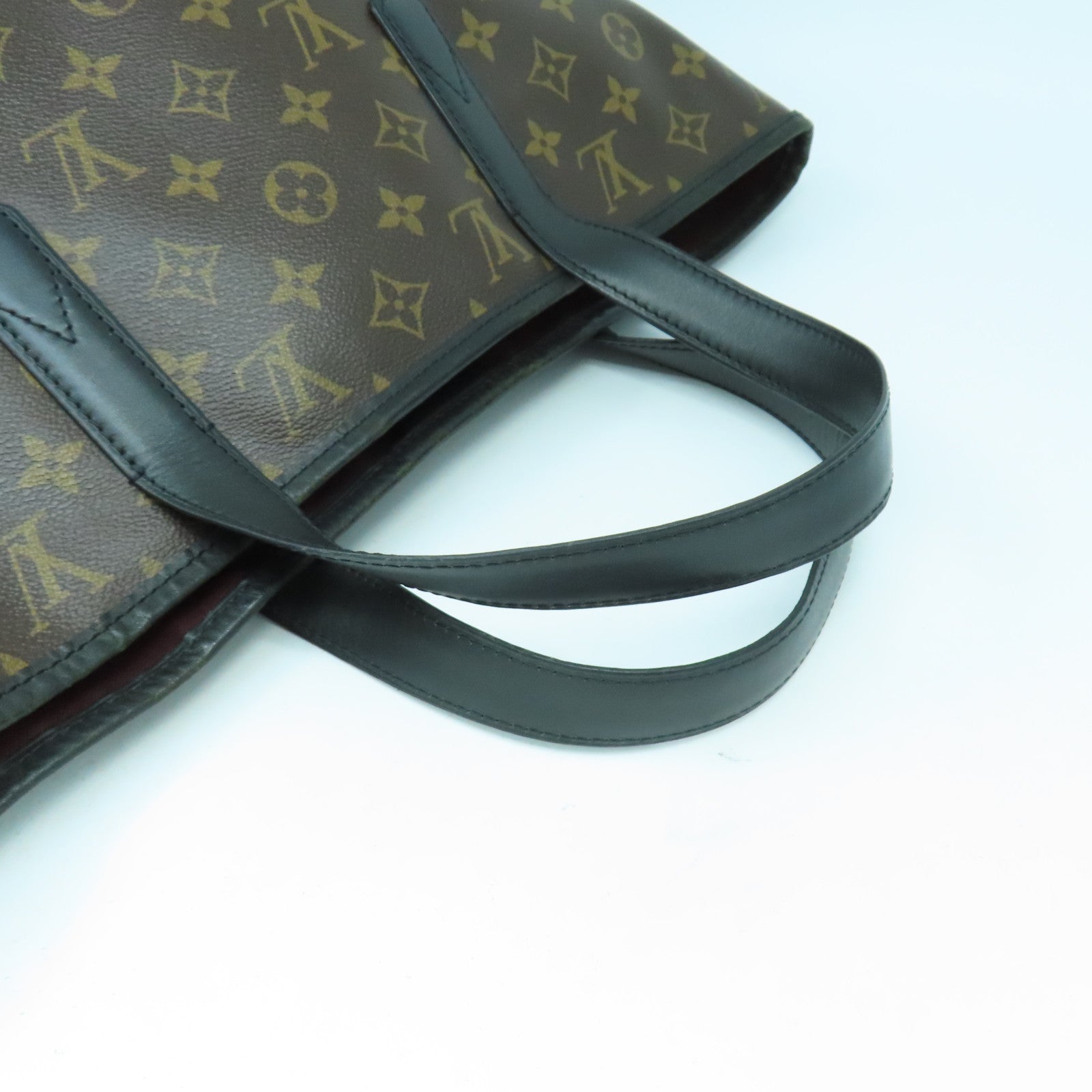 LOUIS VUITTON Monogram Macassar Davis銀扣手挽肩背兩用袋啡色