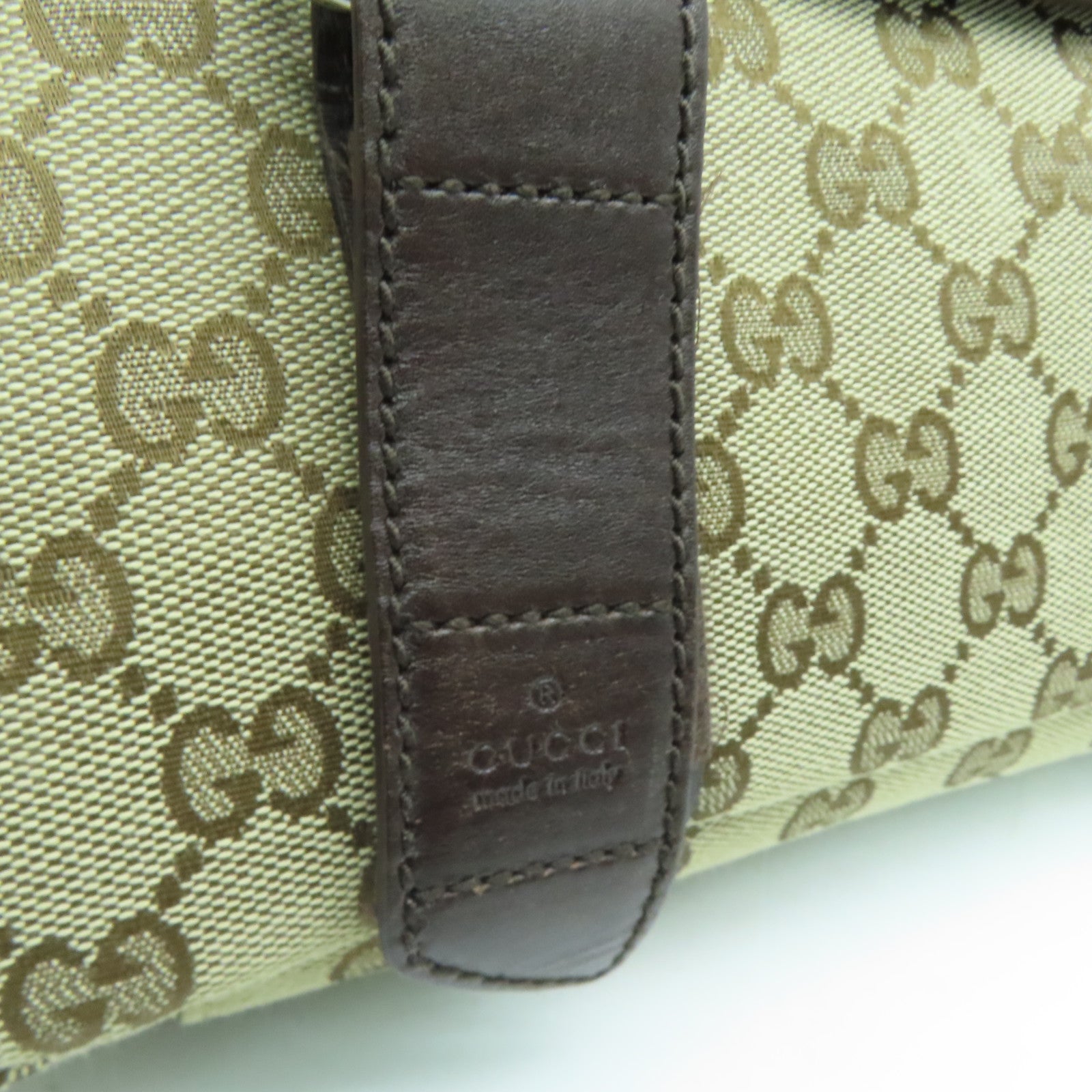 GUCCI 帆布Shoulder Bag銀扣肩背袋啡色