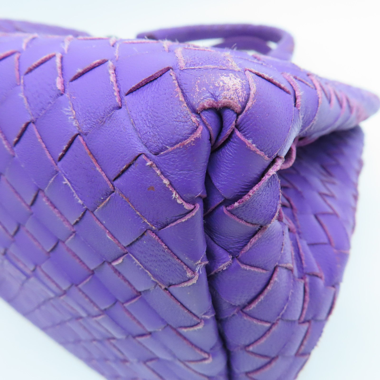 BOTTEGA VENETA 織紋皮革2Way Shoulder Bag手挽肩背兩用袋紫色