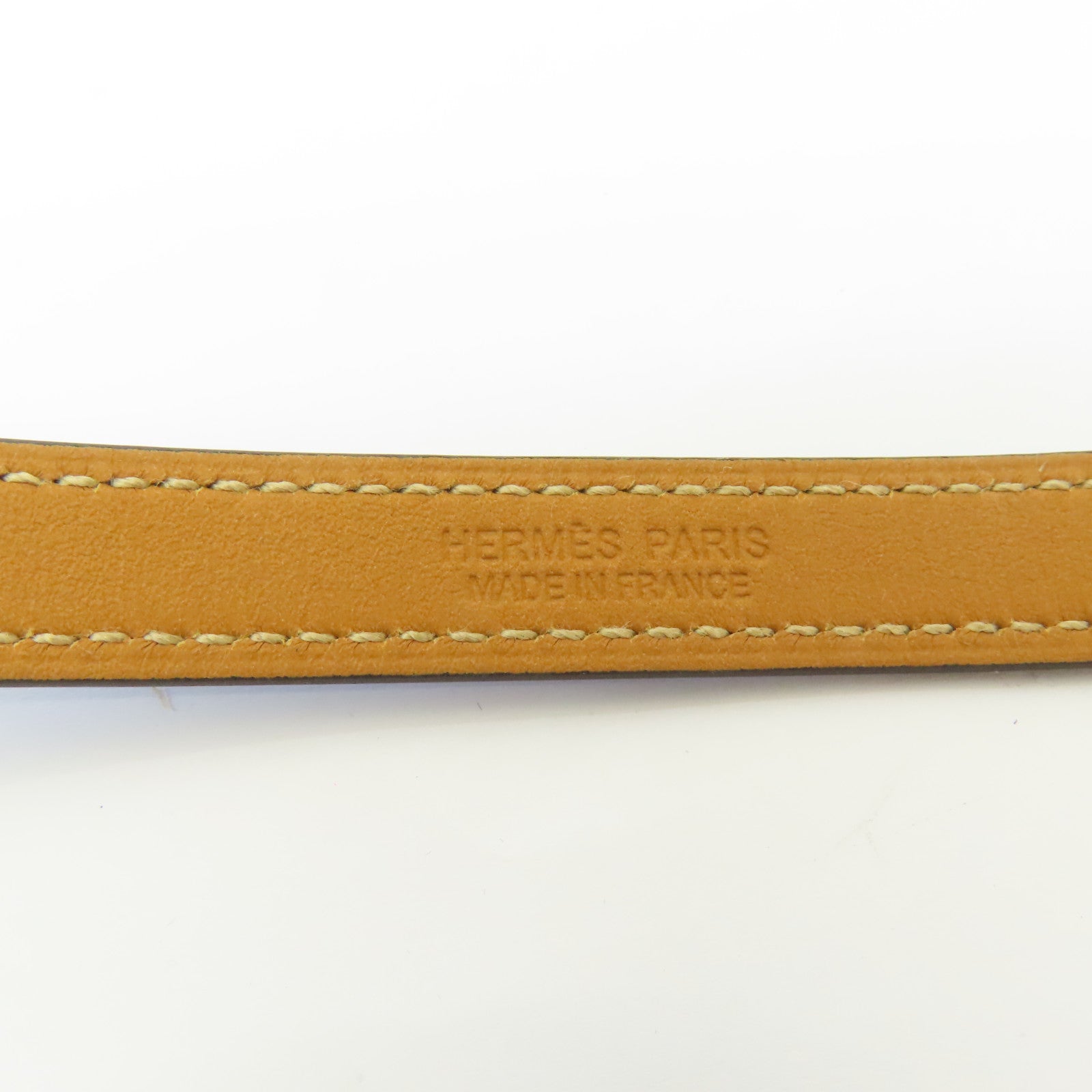 HERMES Swift皮革Rivale Double Tour銀扣手鐲藍色