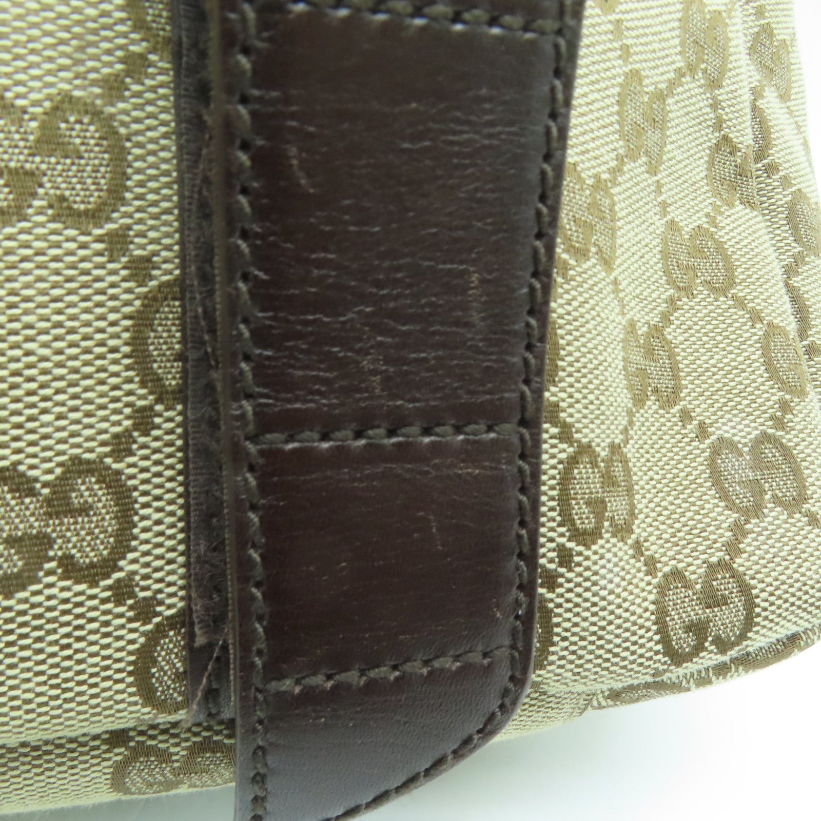 GUCCI 帆布Shoulder Bag銀扣肩背袋啡色