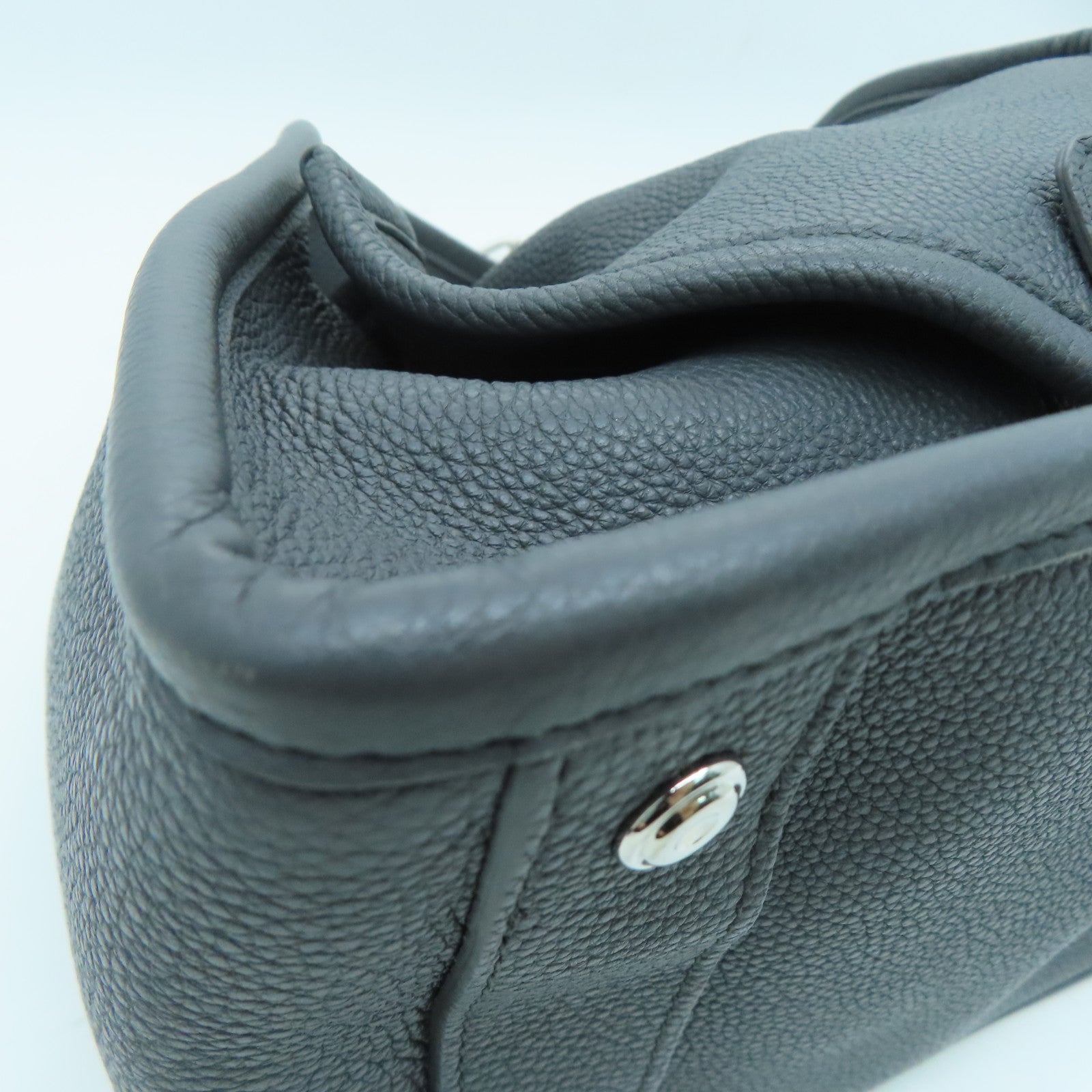 BALENCIAGA 牛皮皮革2 Way Shoulder银扣手挽肩背两用袋灰色