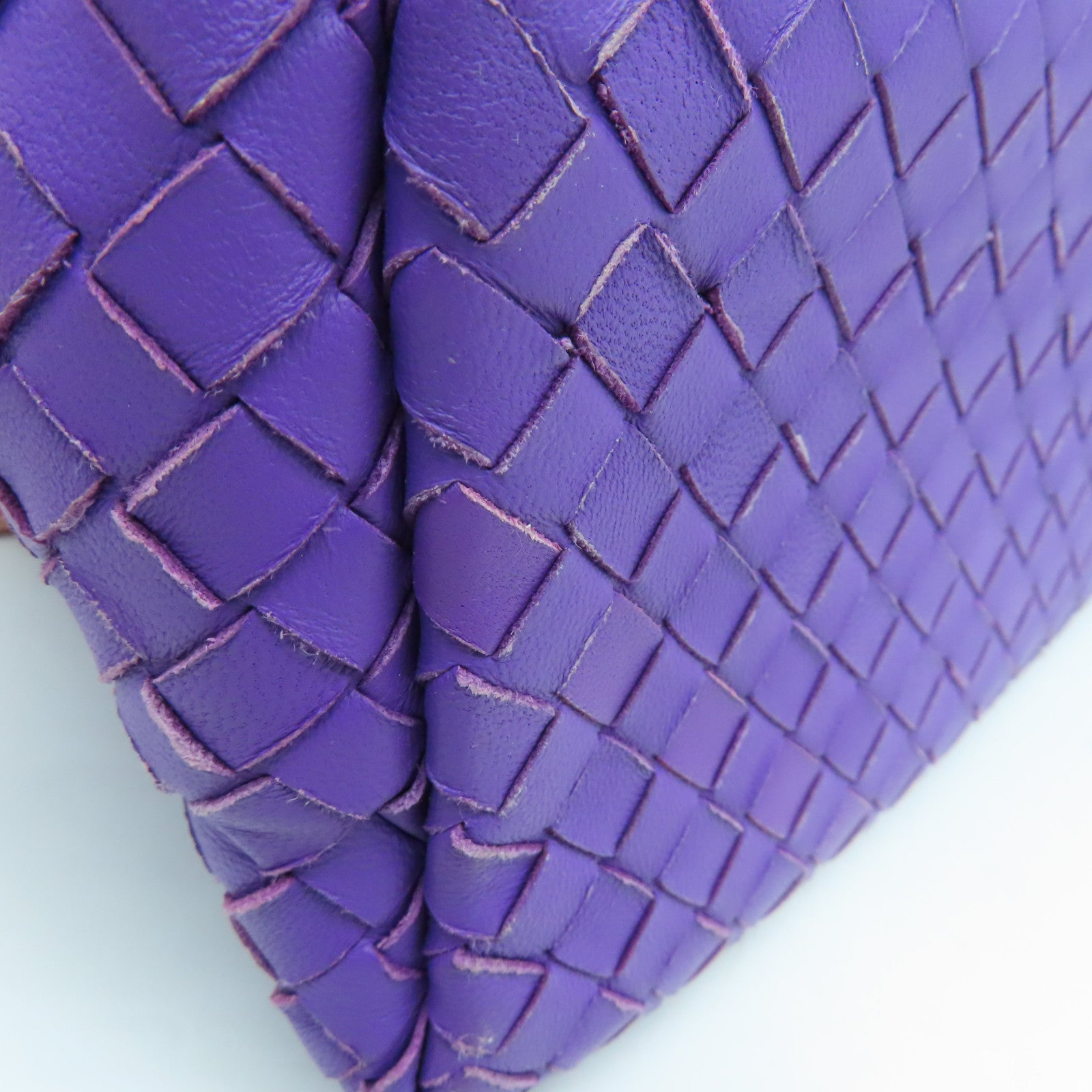 BOTTEGA VENETA 織紋皮革2Way Shoulder Bag手挽肩背兩用袋紫色