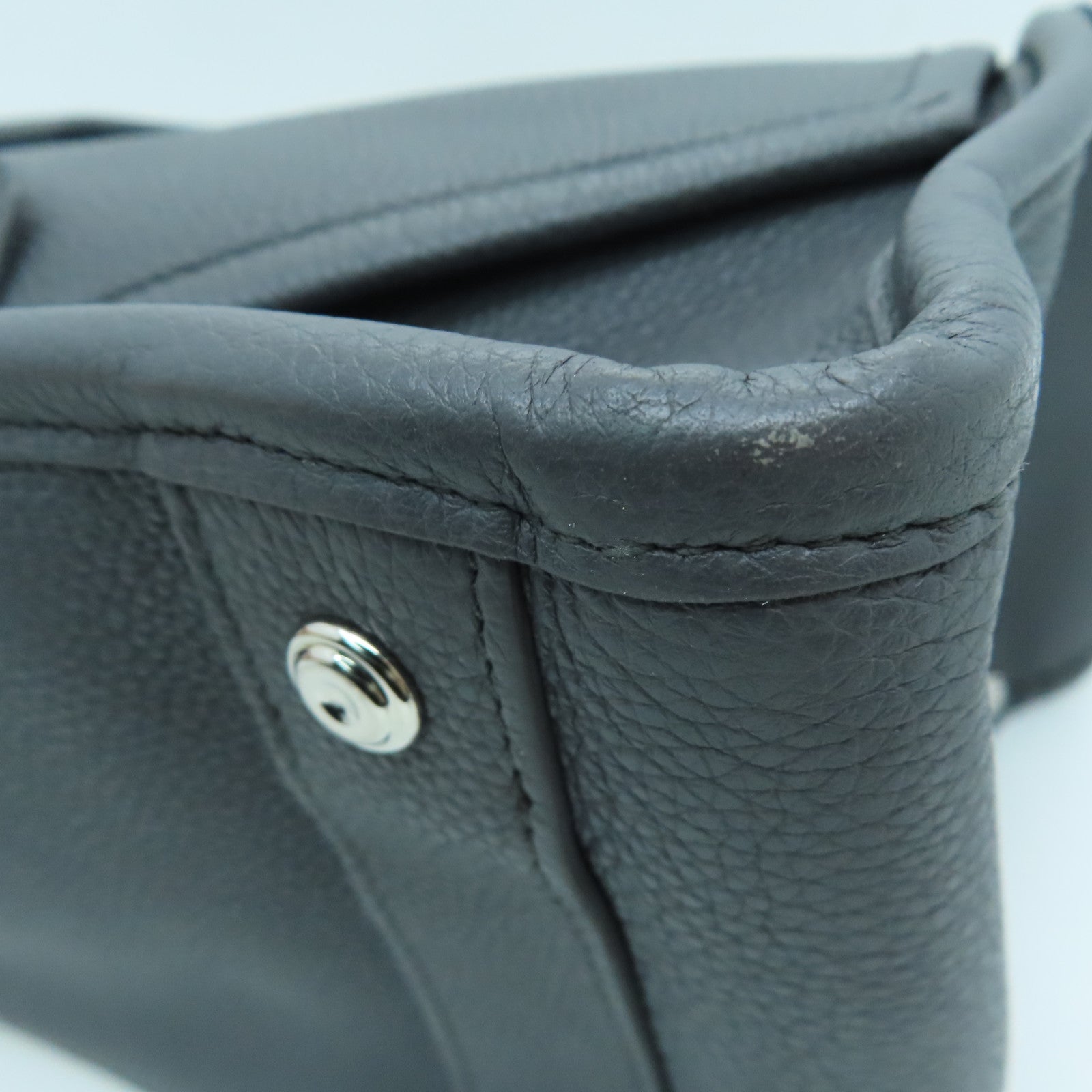 BALENCIAGA 牛皮皮革2 Way Shoulder银扣手挽肩背两用袋灰色