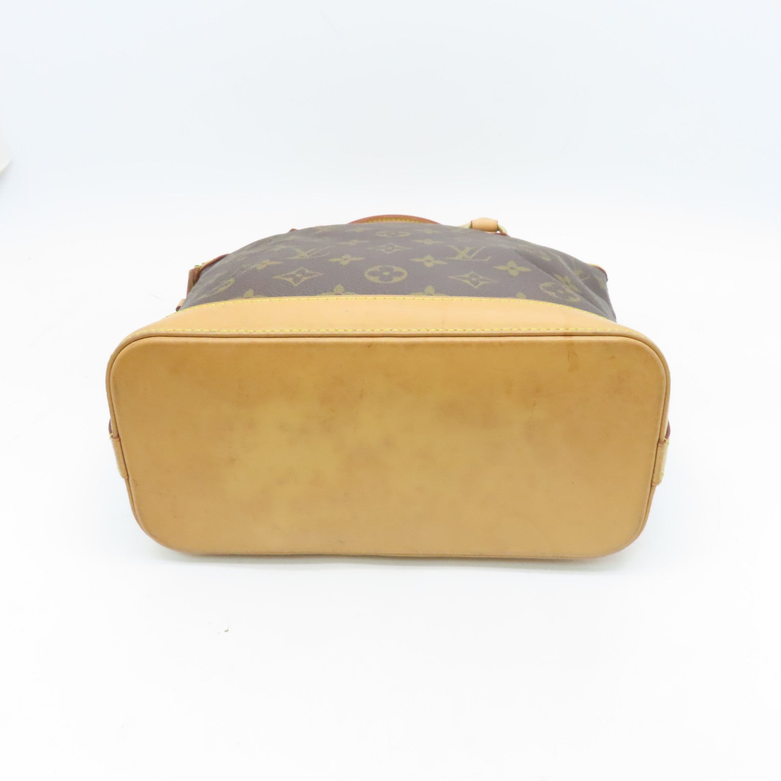 LOUIS VUITTON Monogram Lockit gold buckle handle bag brown