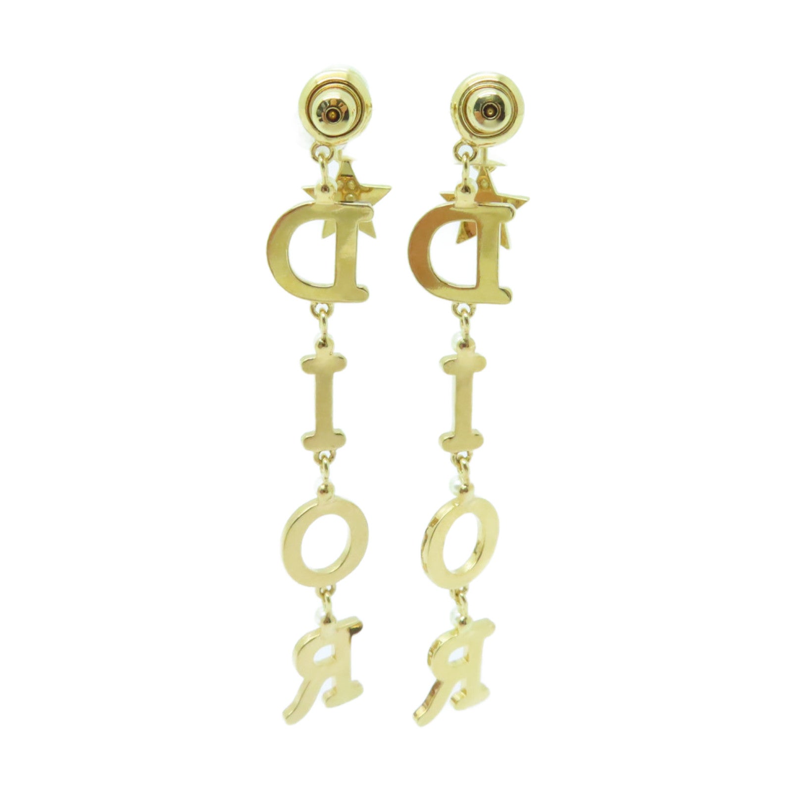 Dior 金屬/水晶Earrings耳環金色/白色