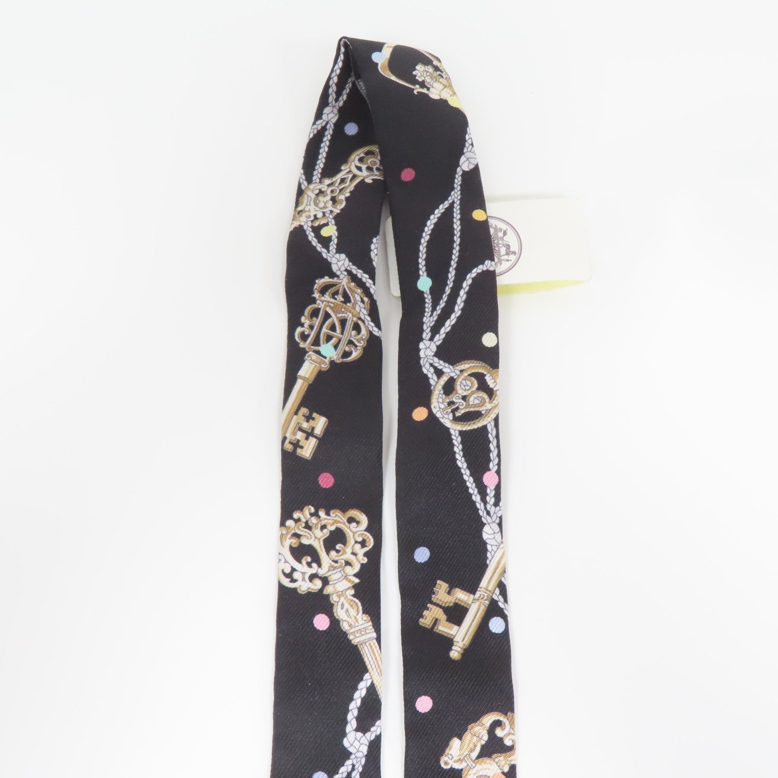 HERMES 絲質Twilly Doll絲巾黑色