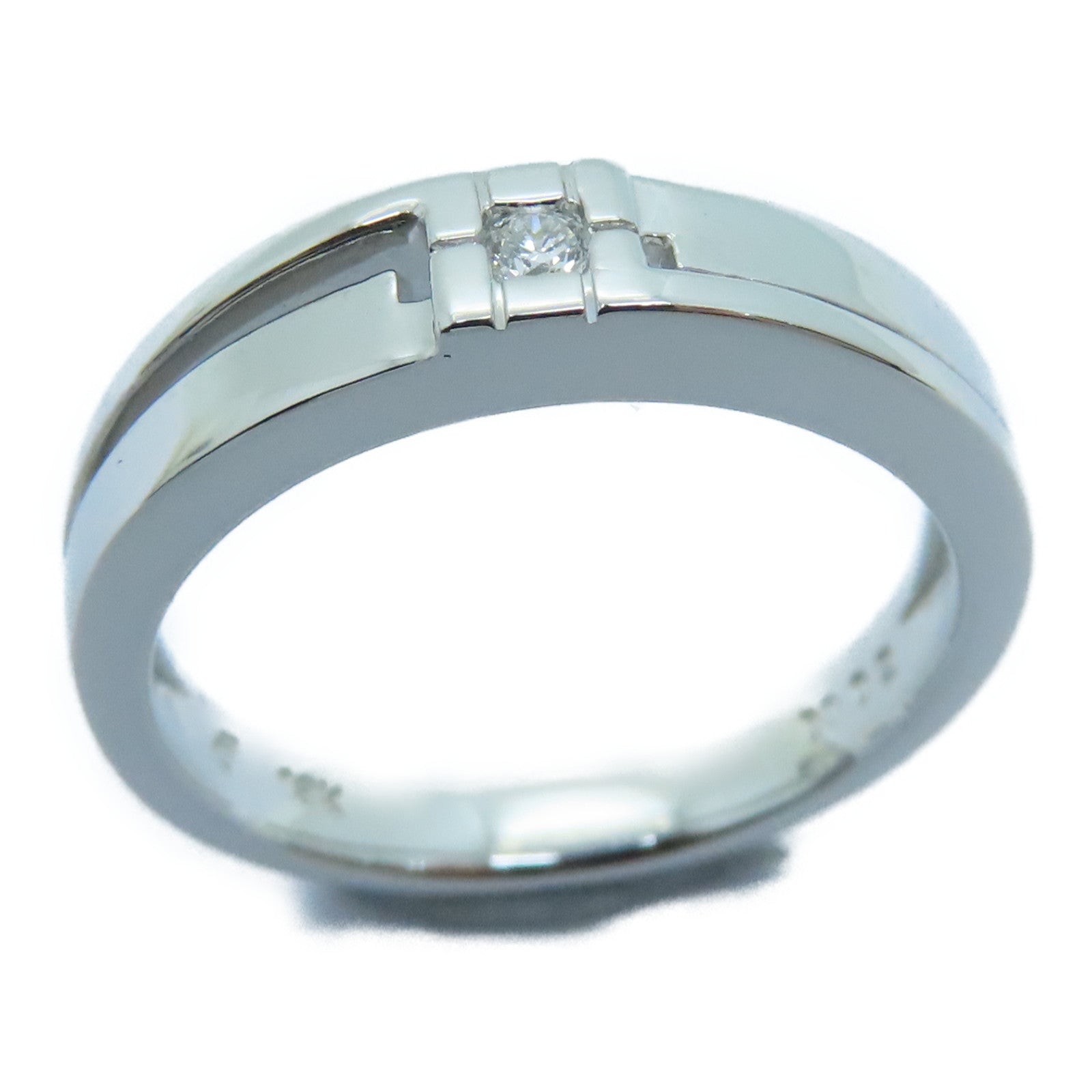 JEWELRY 18K白金/0.02ct鑽石Diamond Ring戒指US#4.5