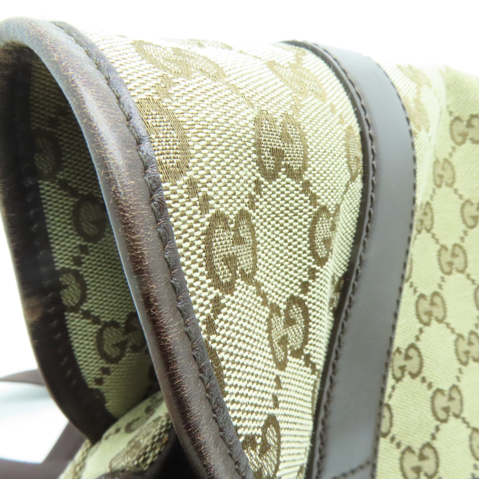GUCCI 帆布Shoulder Bag銀扣肩背袋啡色