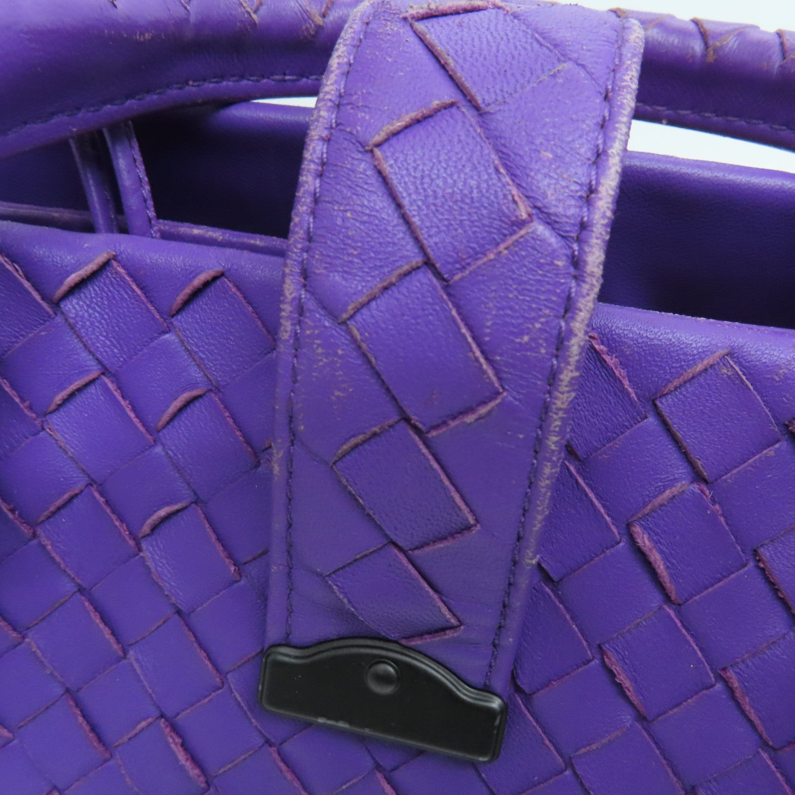 BOTTEGA VENETA 織紋皮革2Way Shoulder Bag手挽肩背兩用袋紫色