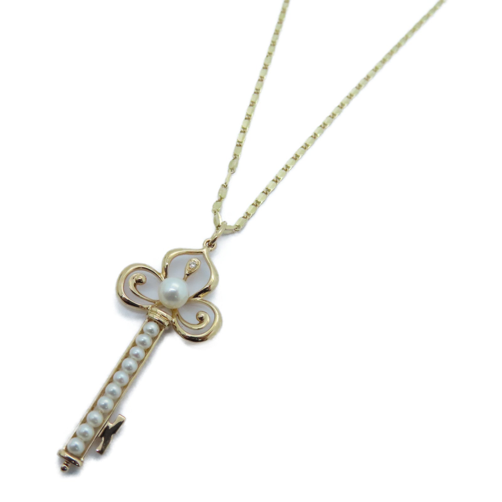JEWELRY 【激減優惠】18K玫瑰金Diamond Pearl Necklace 0.005ct鑽石珍珠項鍊