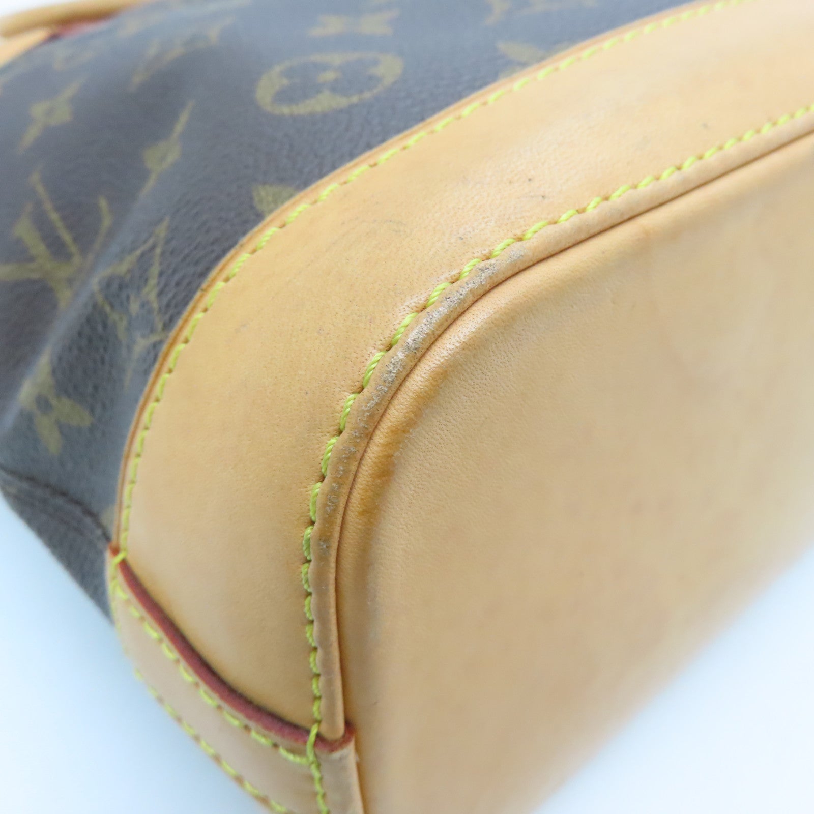 LOUIS VUITTON Monogram Lockit gold buckle handle bag brown