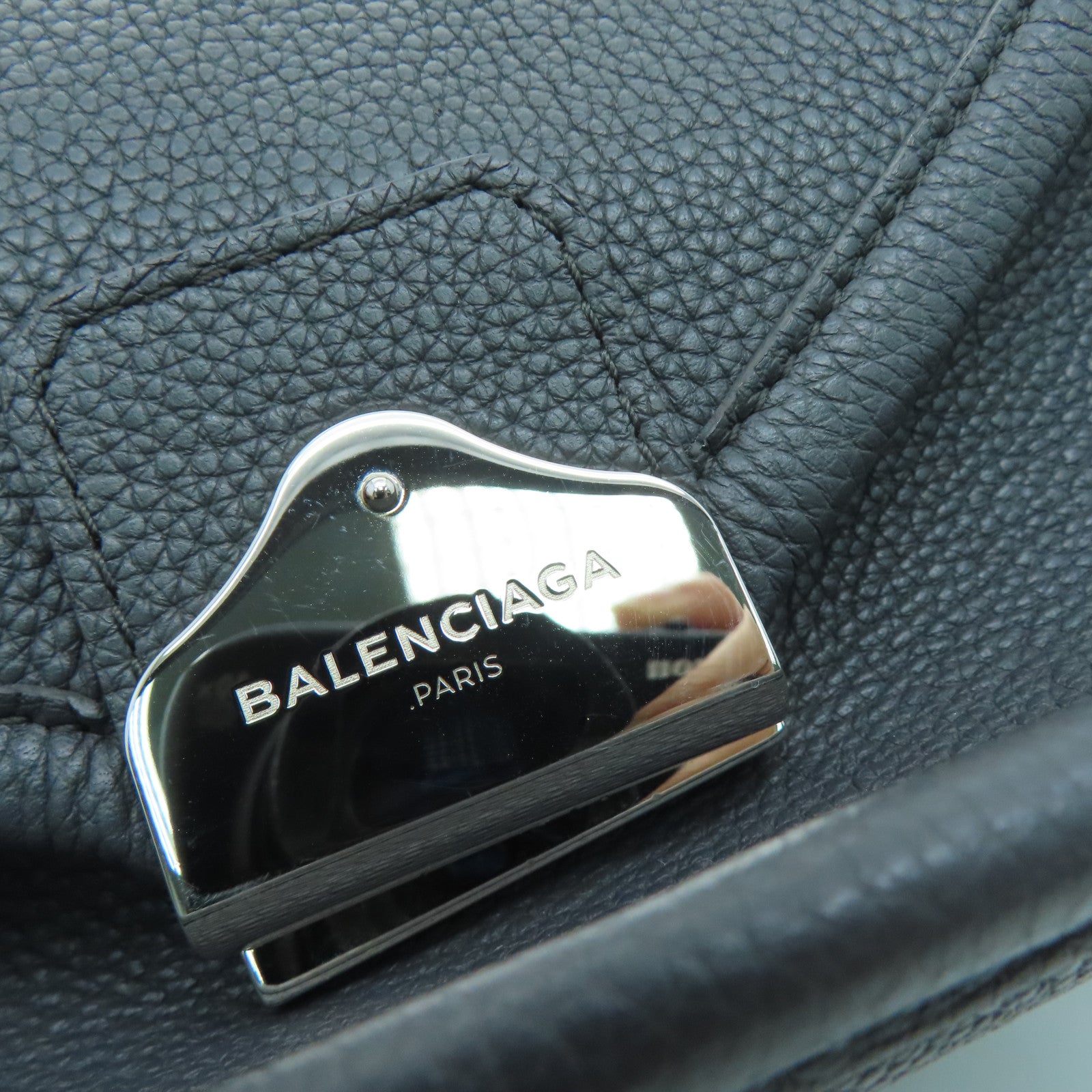 BALENCIAGA 牛皮皮革2 Way Shoulder银扣手挽肩背两用袋灰色