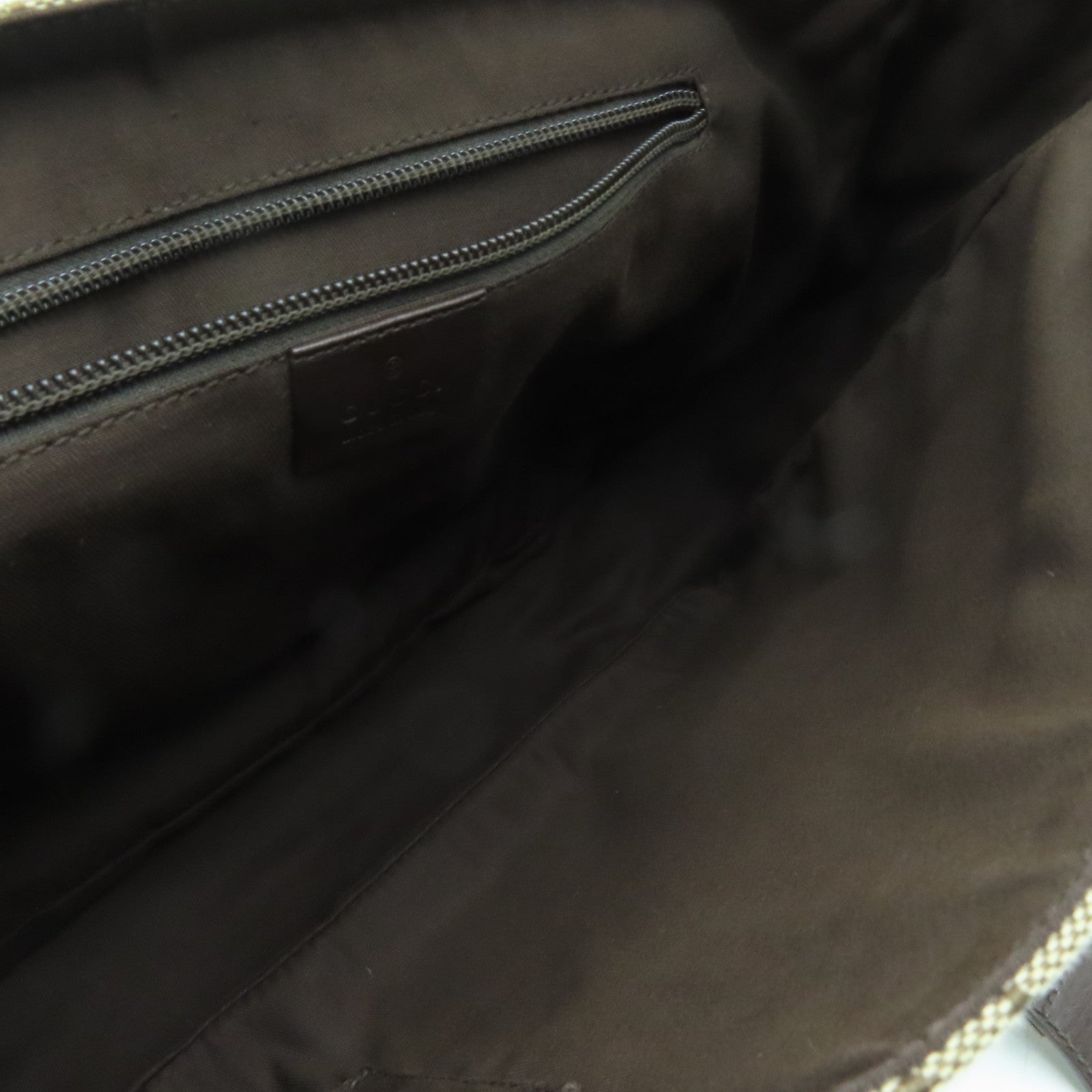 GUCCI 帆布Shoulder Bag銀扣肩背袋啡色