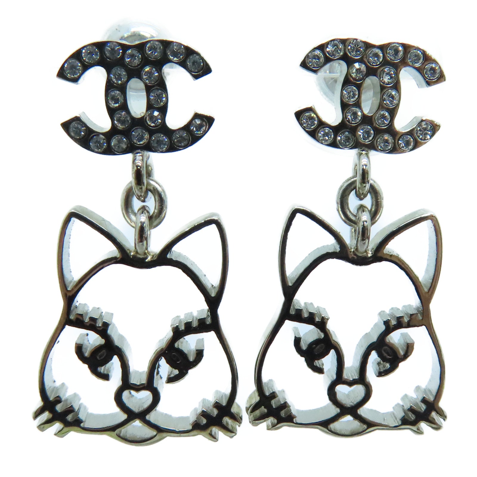 CHANEL 金属Earrings耳环银色