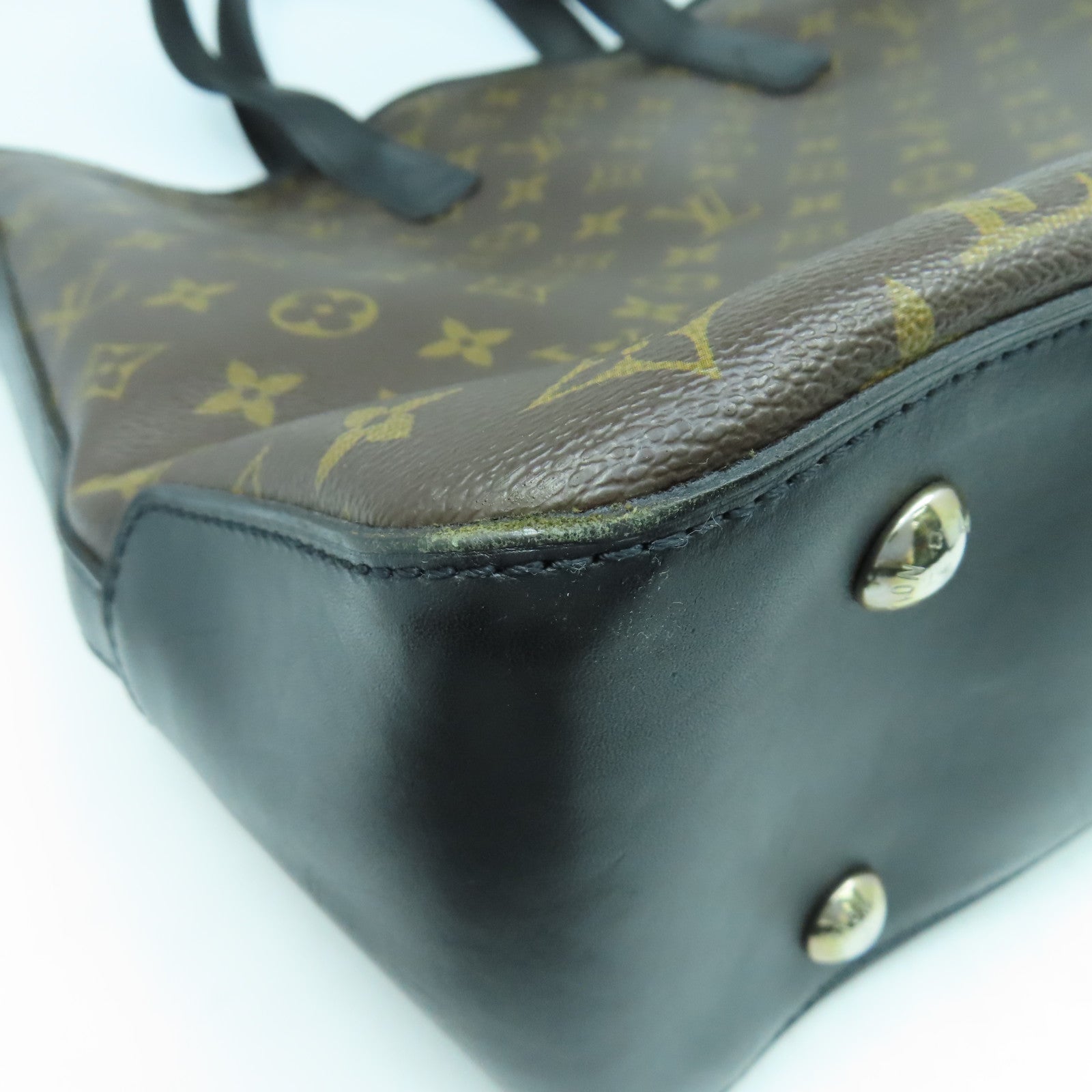 LOUIS VUITTON Monogram Macassar Davis銀扣手挽肩背兩用袋啡色