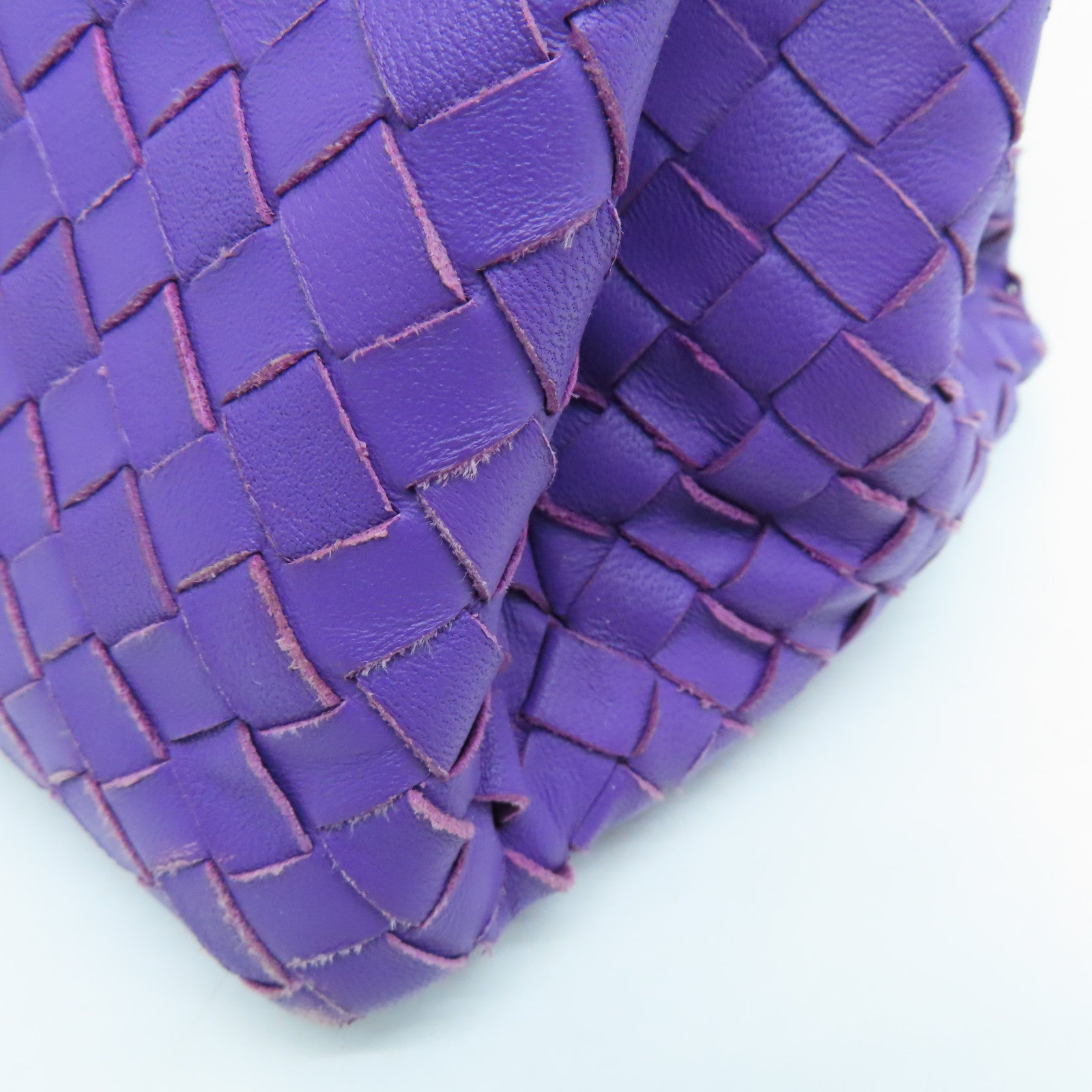 BOTTEGA VENETA 織紋皮革2Way Shoulder Bag手挽肩背兩用袋紫色