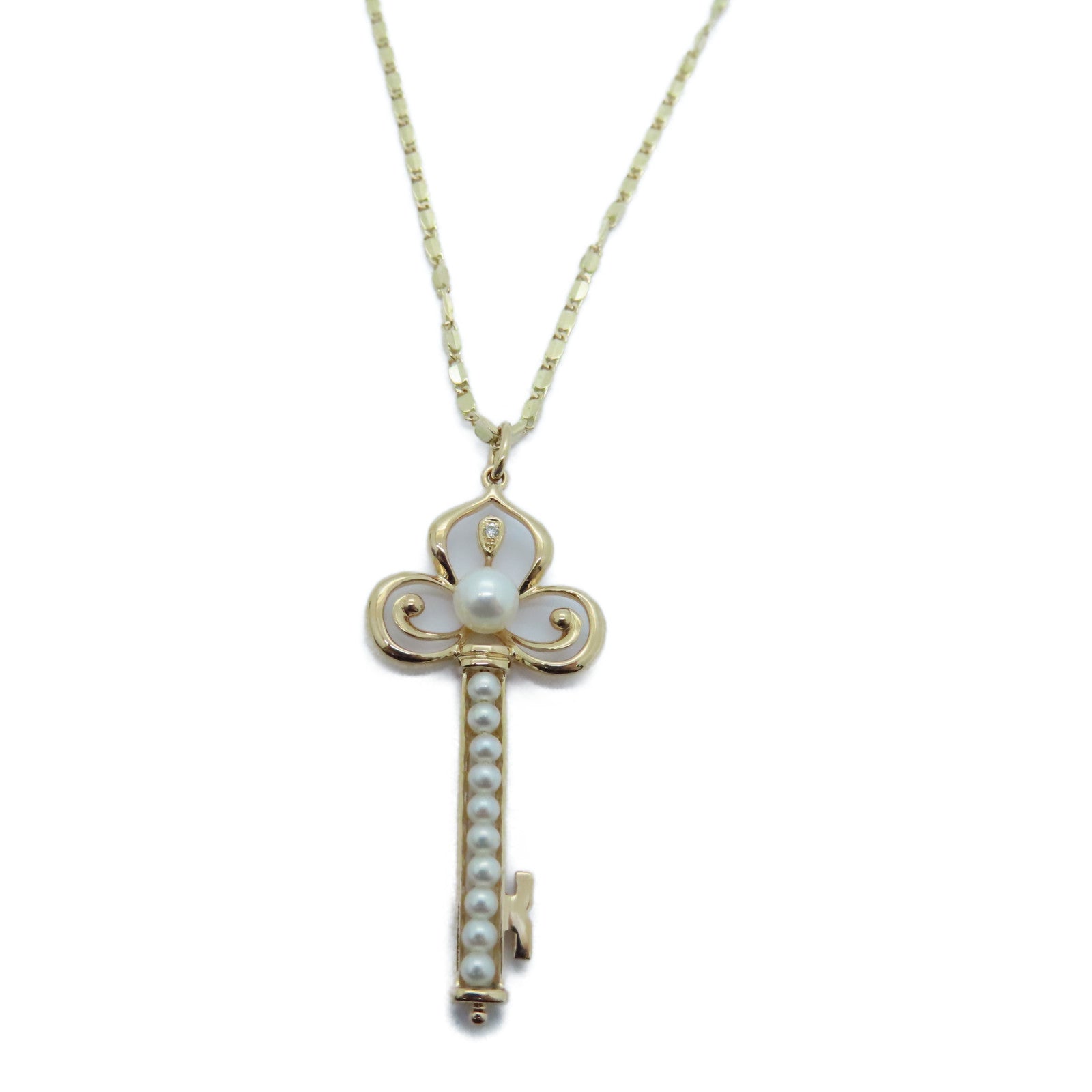 JEWELRY 【激減優惠】18K玫瑰金Diamond Pearl Necklace 0.005ct鑽石珍珠項鍊