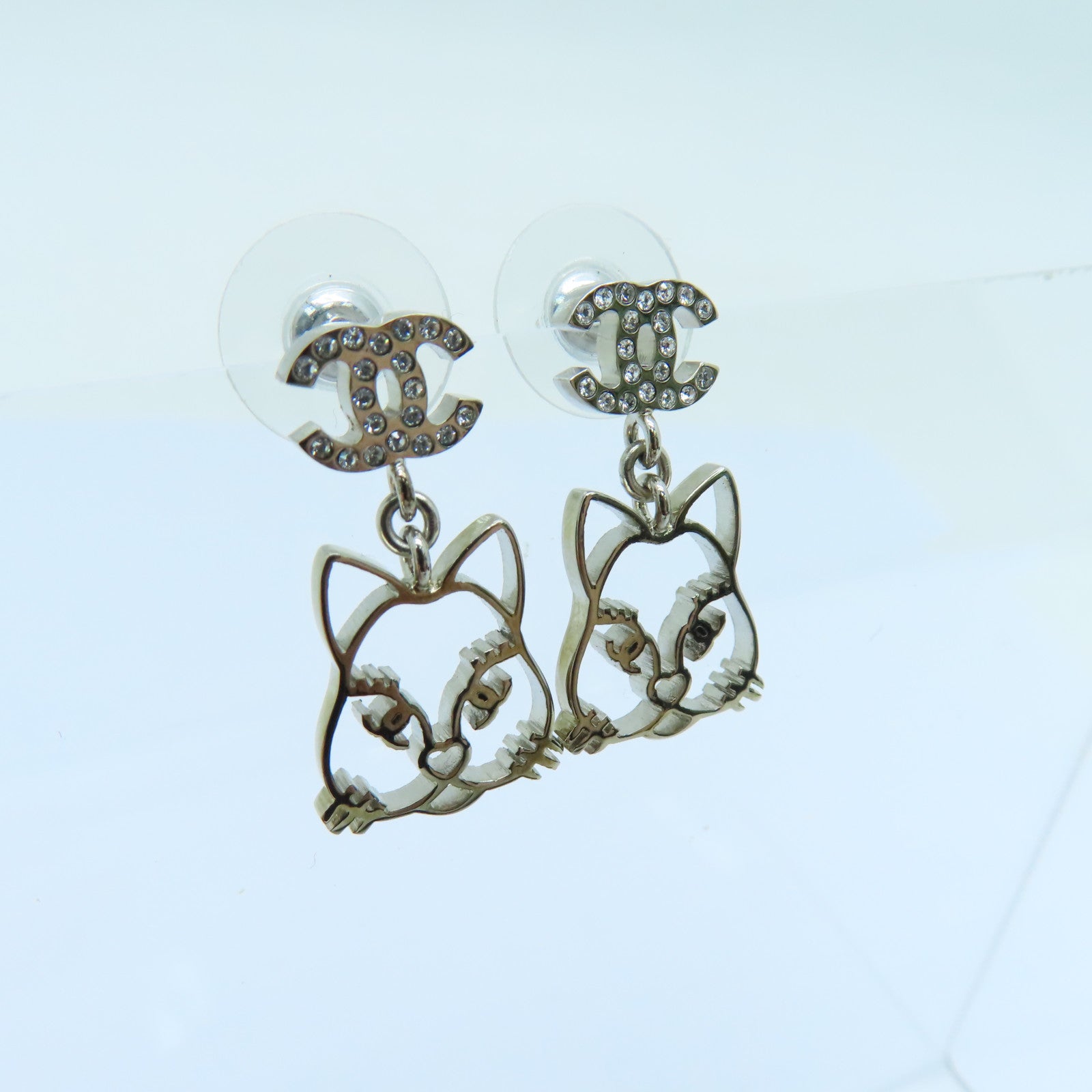 CHANEL 金属Earrings耳环银色