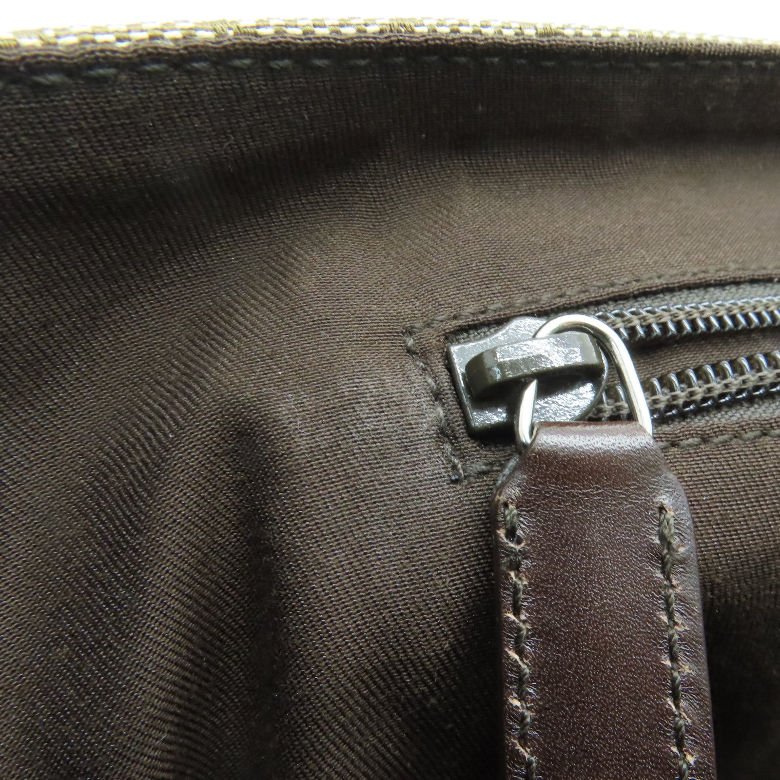 GUCCI 帆布Shoulder Bag銀扣肩背袋啡色