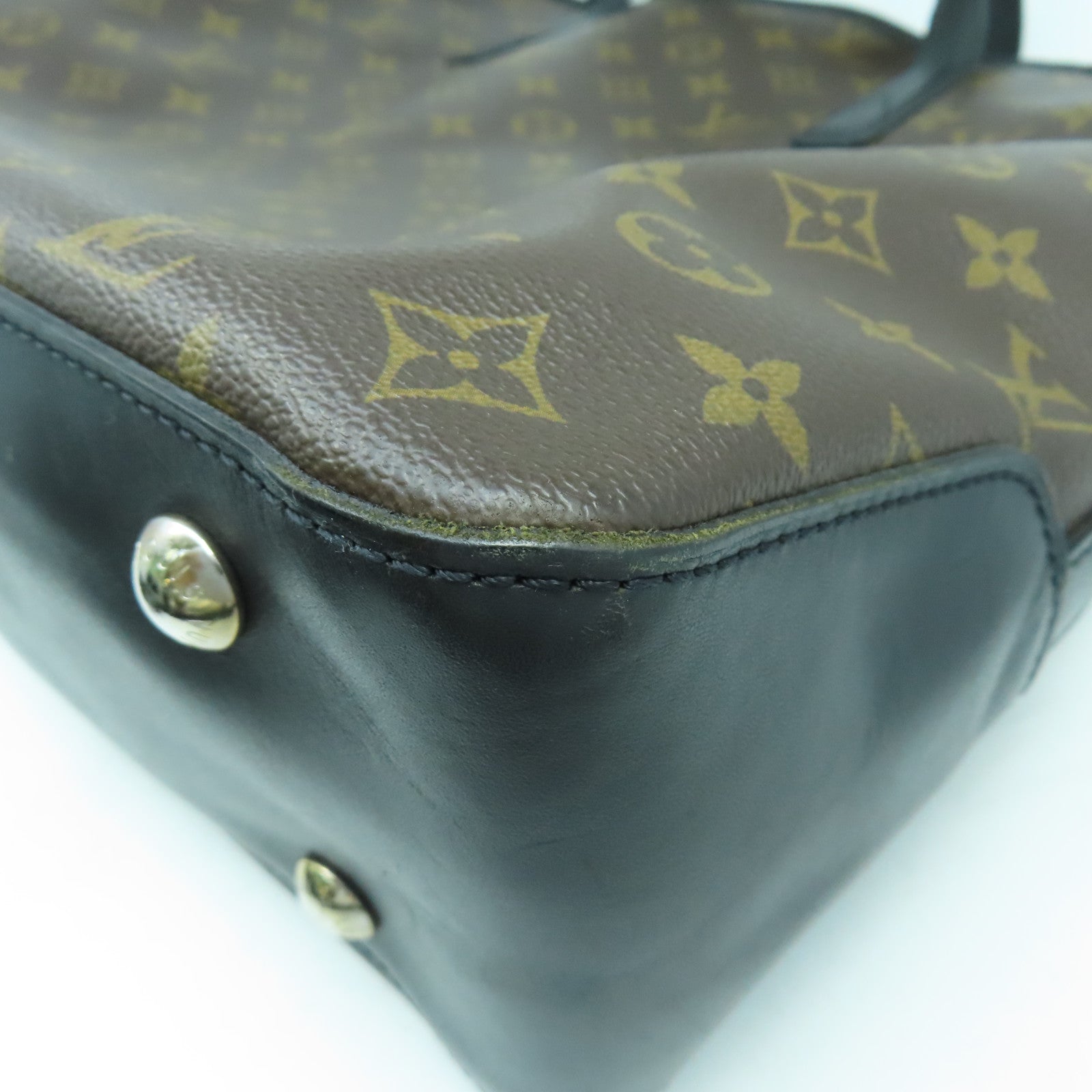 LOUIS VUITTON Monogram Macassar Davis銀扣手挽肩背兩用袋啡色
