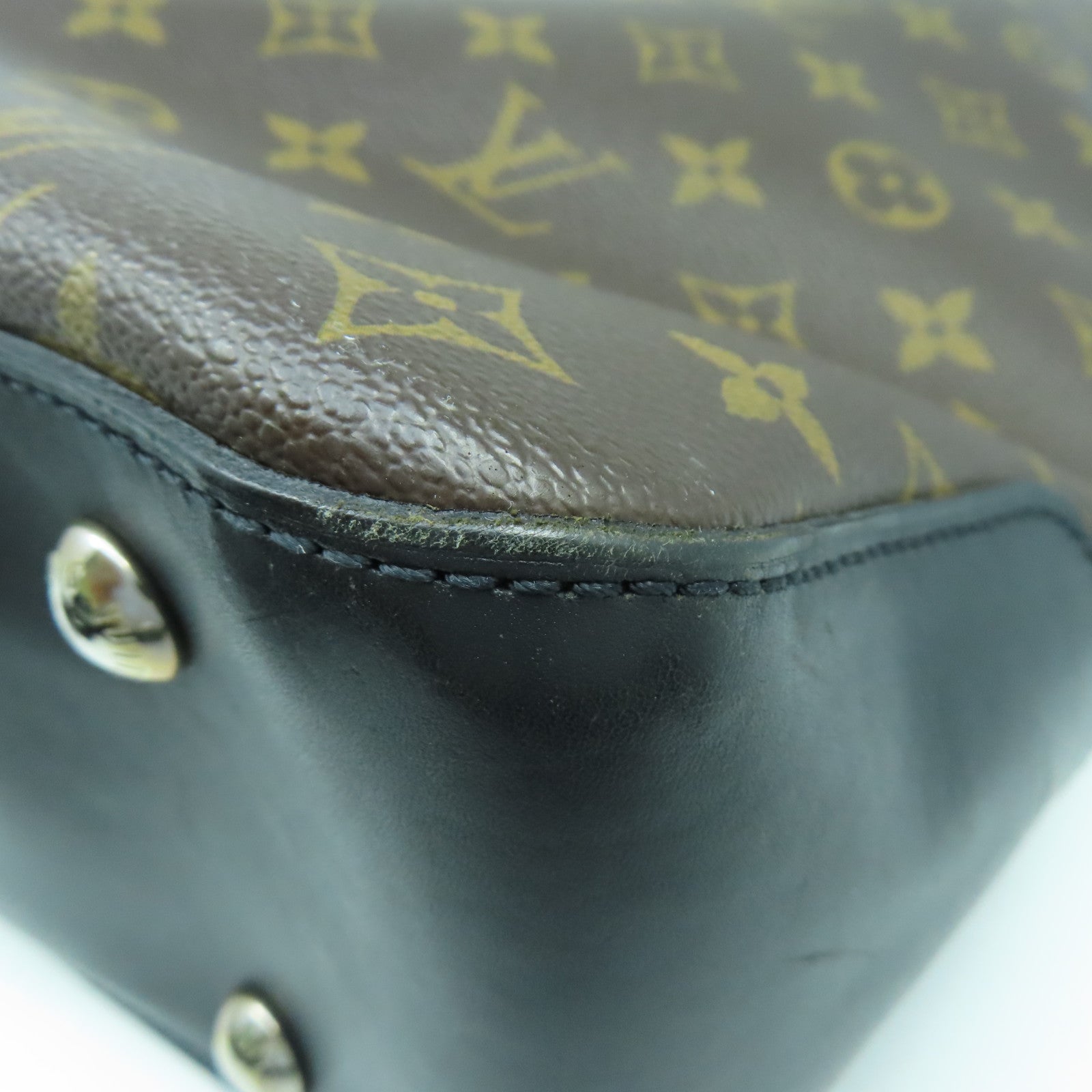 LOUIS VUITTON Monogram Macassar Davis銀扣手挽肩背兩用袋啡色