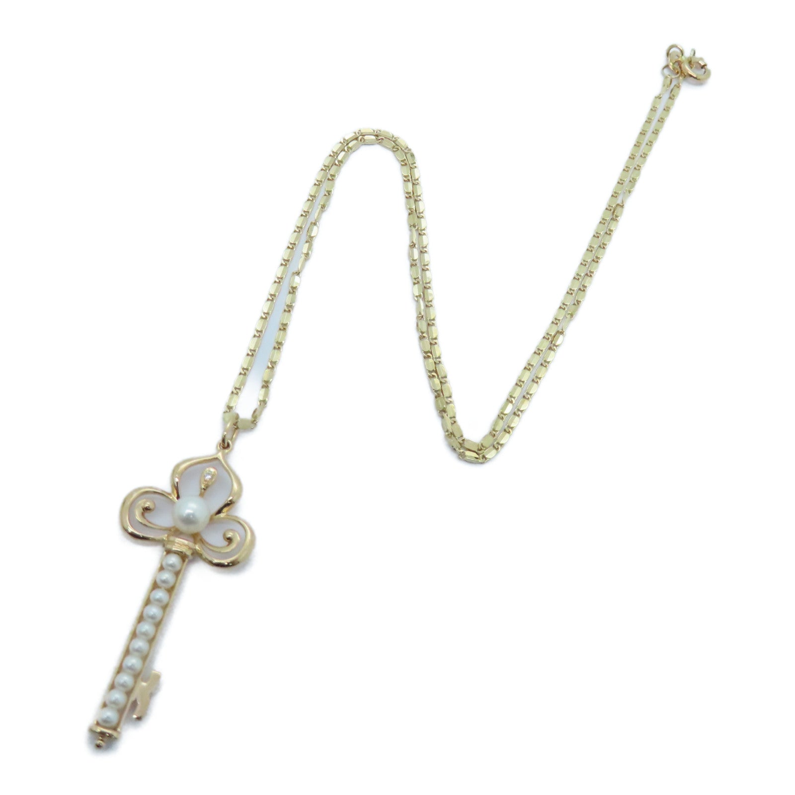 JEWELRY 【激減優惠】18K玫瑰金Diamond Pearl Necklace 0.005ct鑽石珍珠項鍊