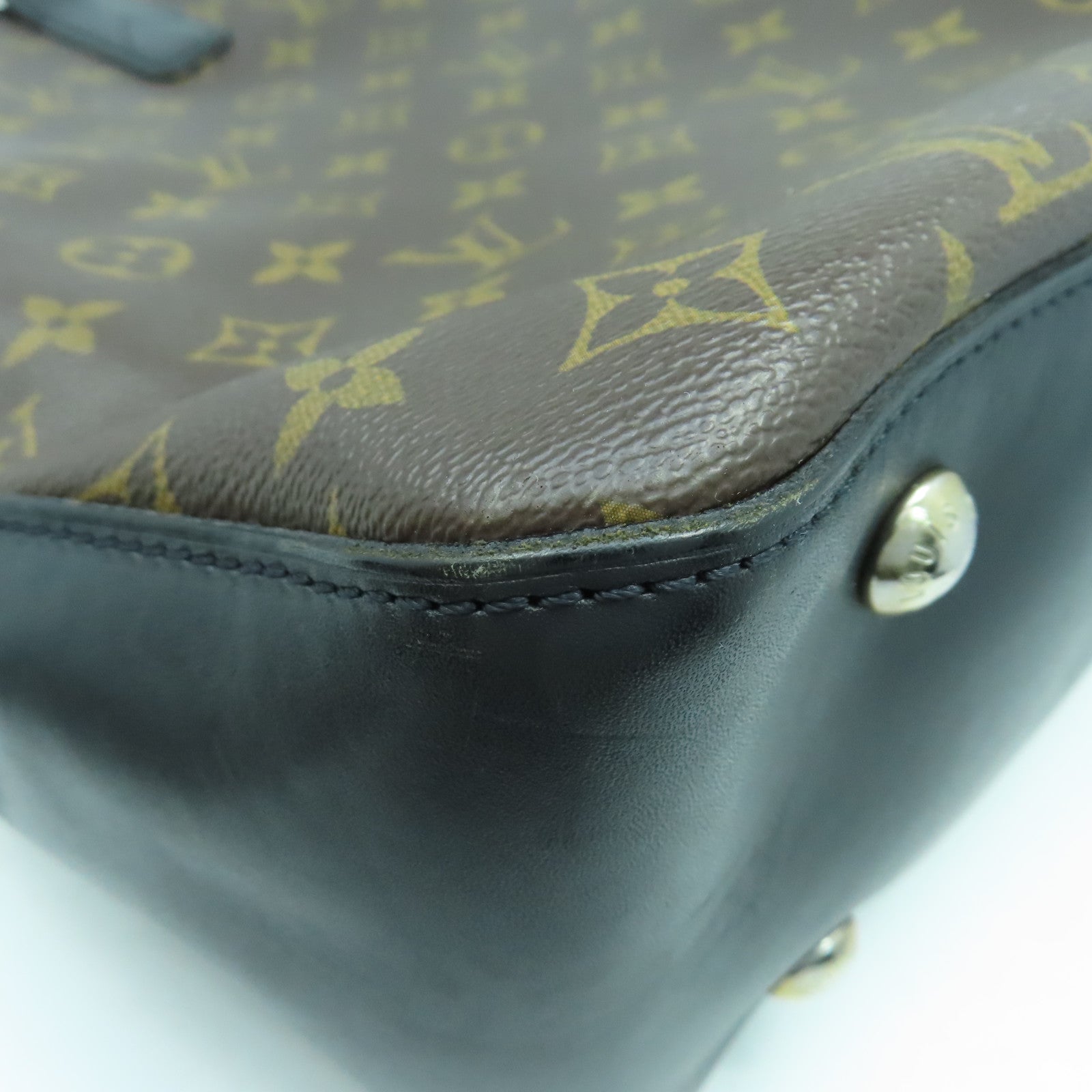 LOUIS VUITTON Monogram Macassar Davis銀扣手挽肩背兩用袋啡色