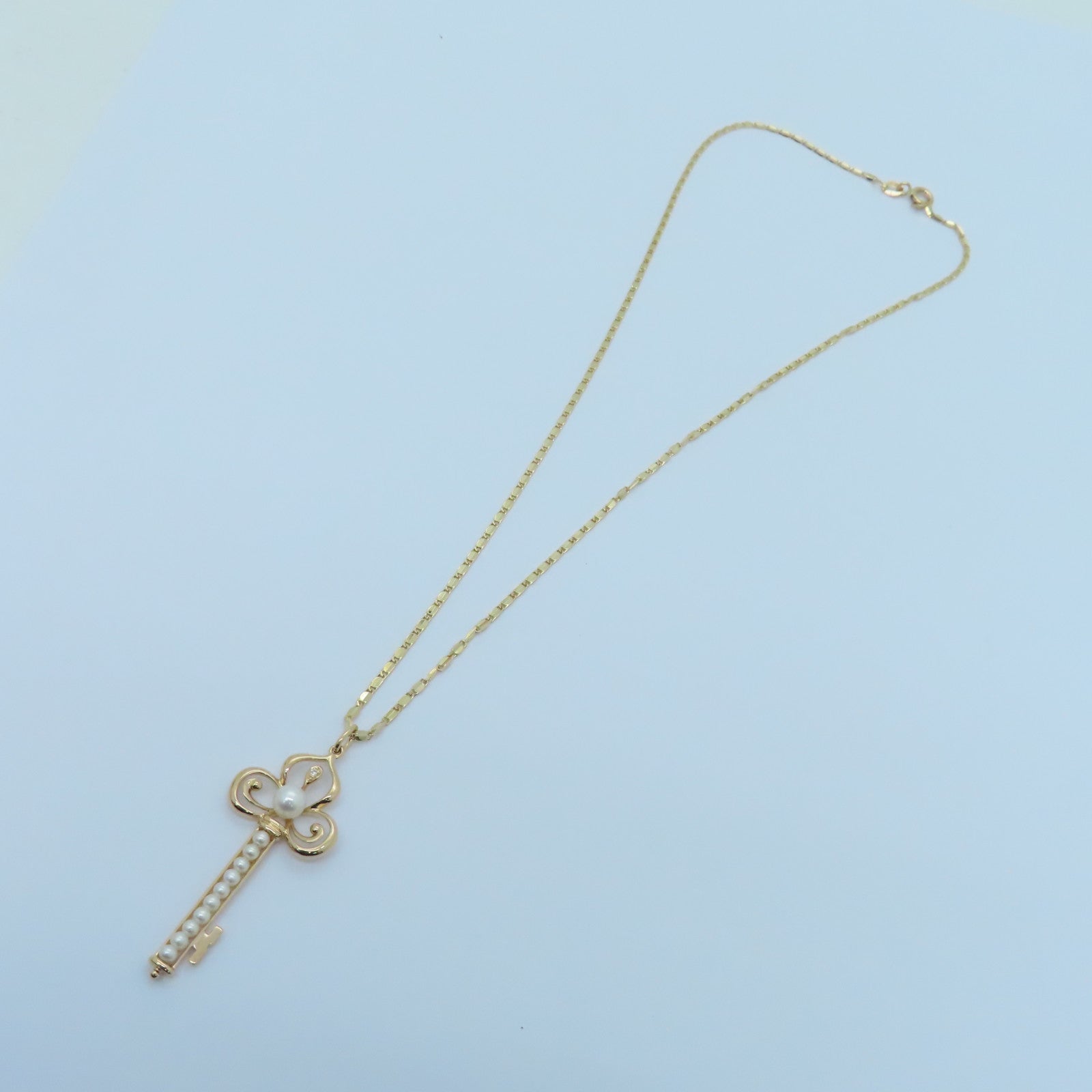 JEWELRY 【激減優惠】18K玫瑰金Diamond Pearl Necklace 0.005ct鑽石珍珠項鍊