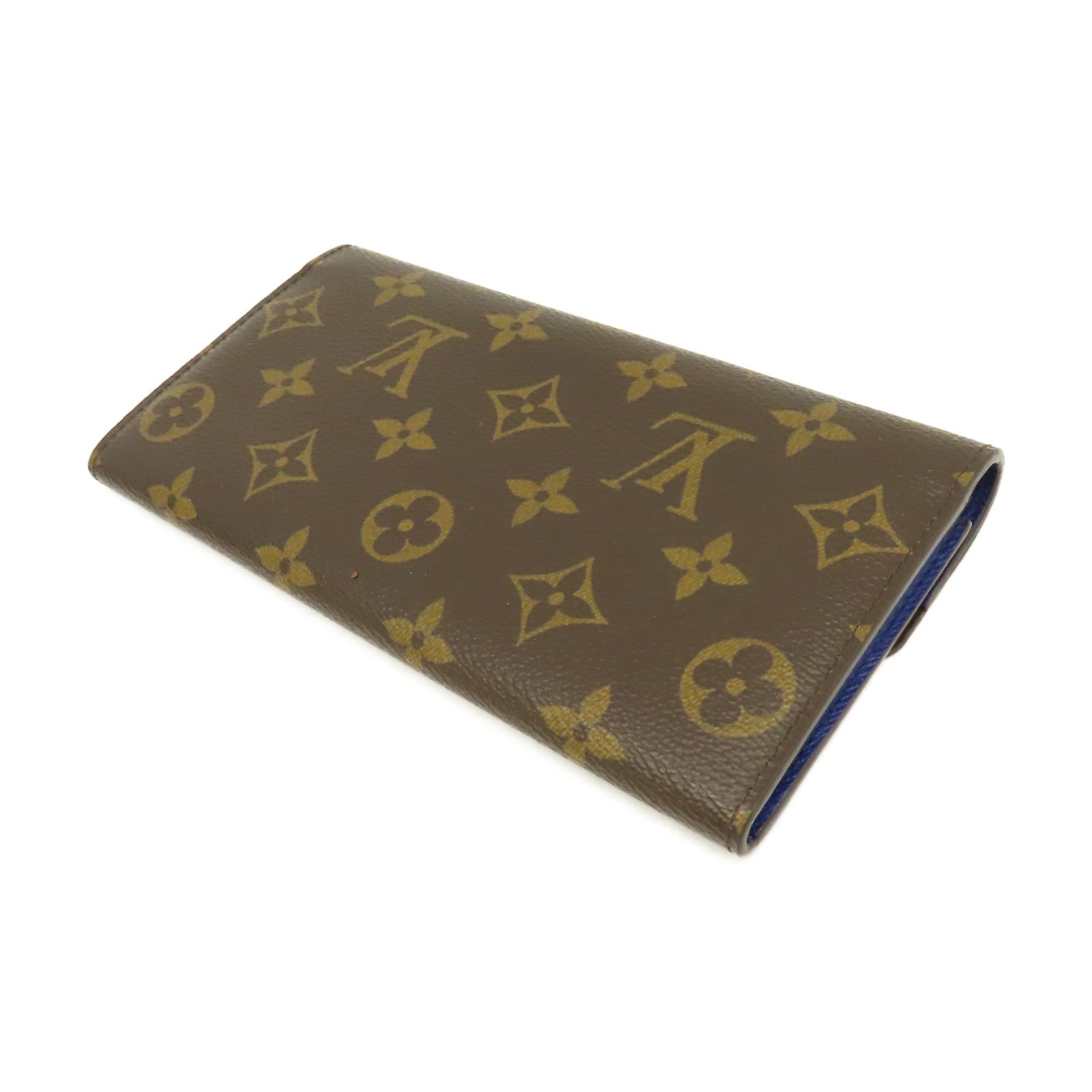LOUIS VUITTON Monogram Emilie Long Wallet長錢包啡色/藍色