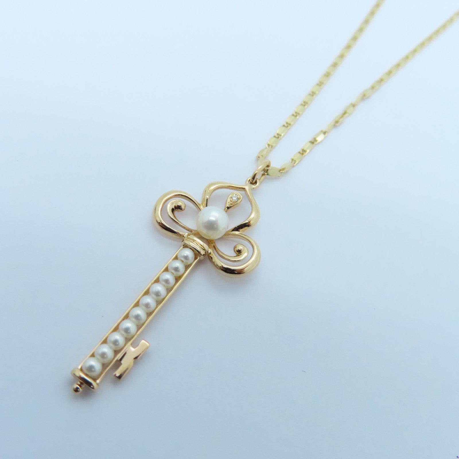 JEWELRY 【激減優惠】18K玫瑰金Diamond Pearl Necklace 0.005ct鑽石珍珠項鍊
