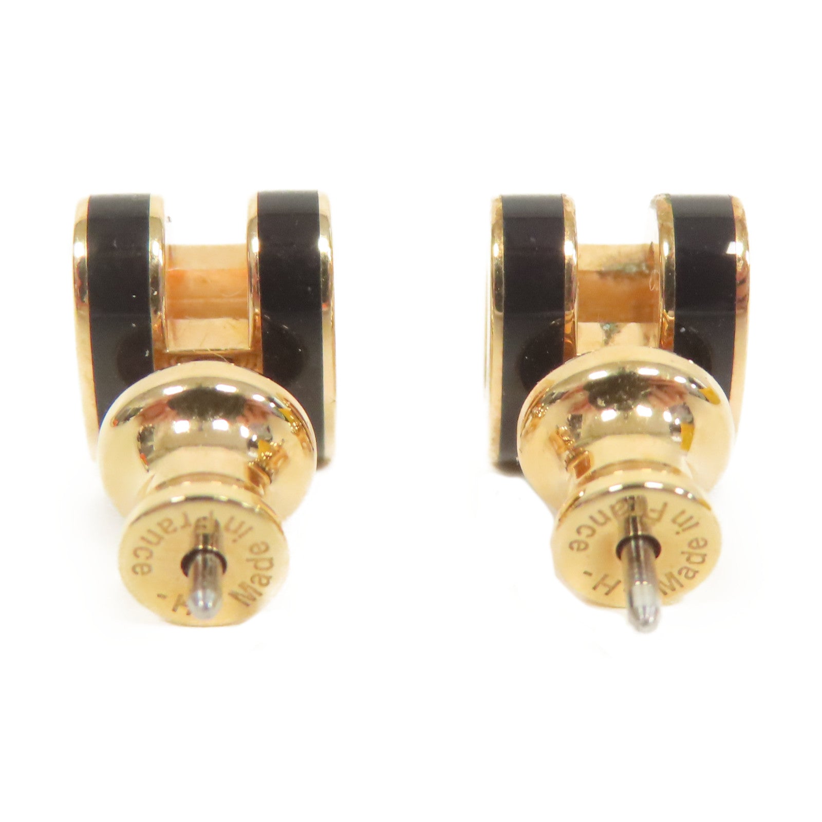 HERMES 金屬Mini Pop H Earrings金扣耳環黑色