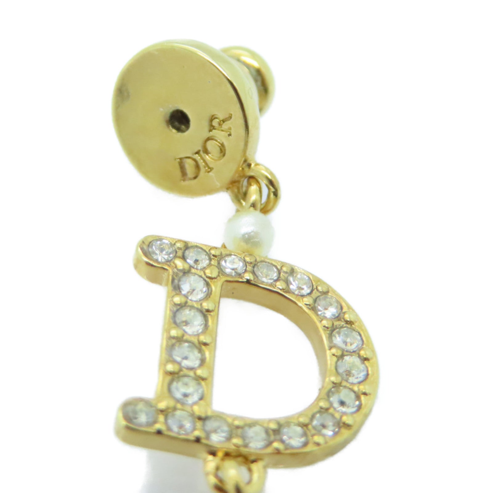 Dior 金屬/水晶Earrings耳環金色/白色