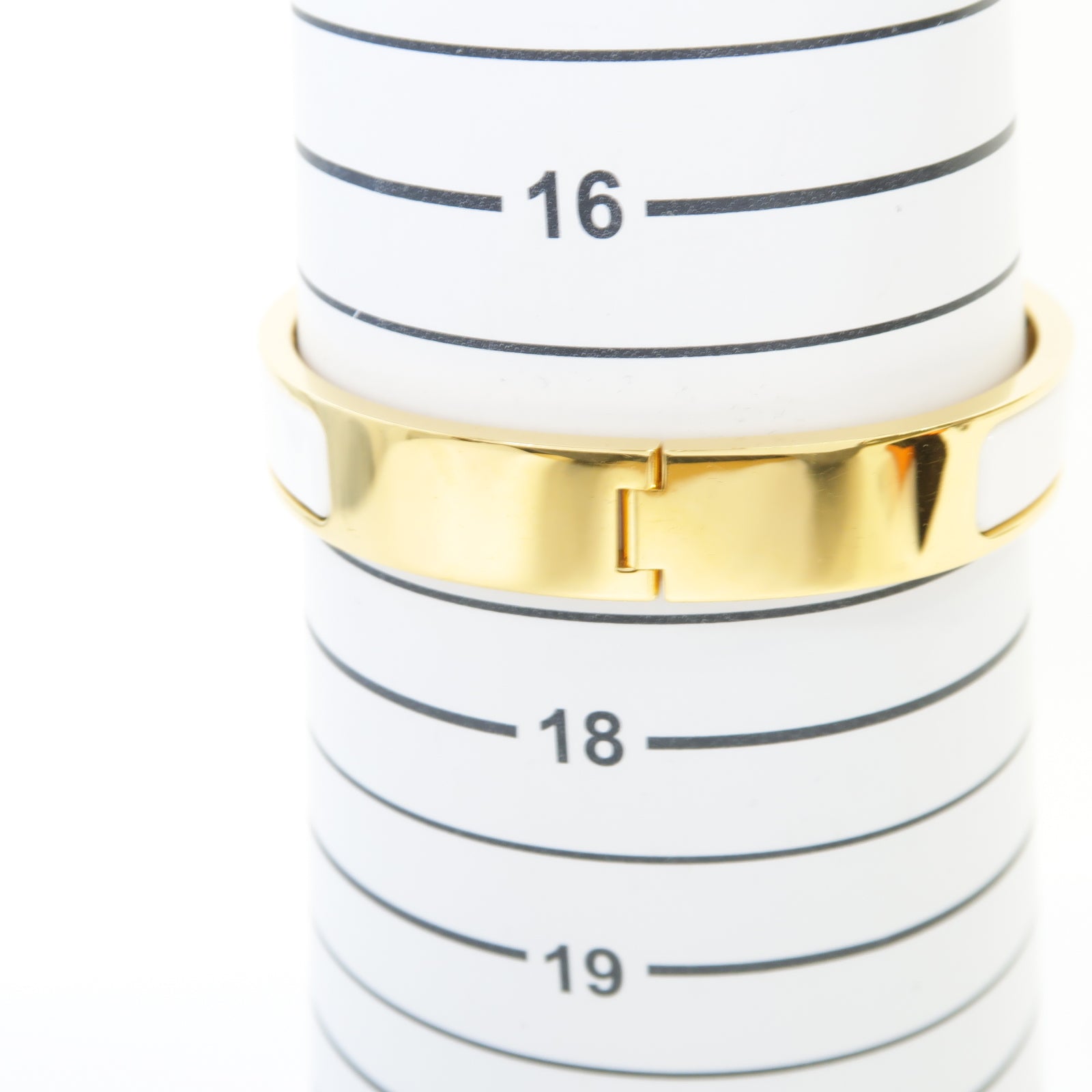 HERMES 金屬Clic H Bracelet金扣手鐲白色