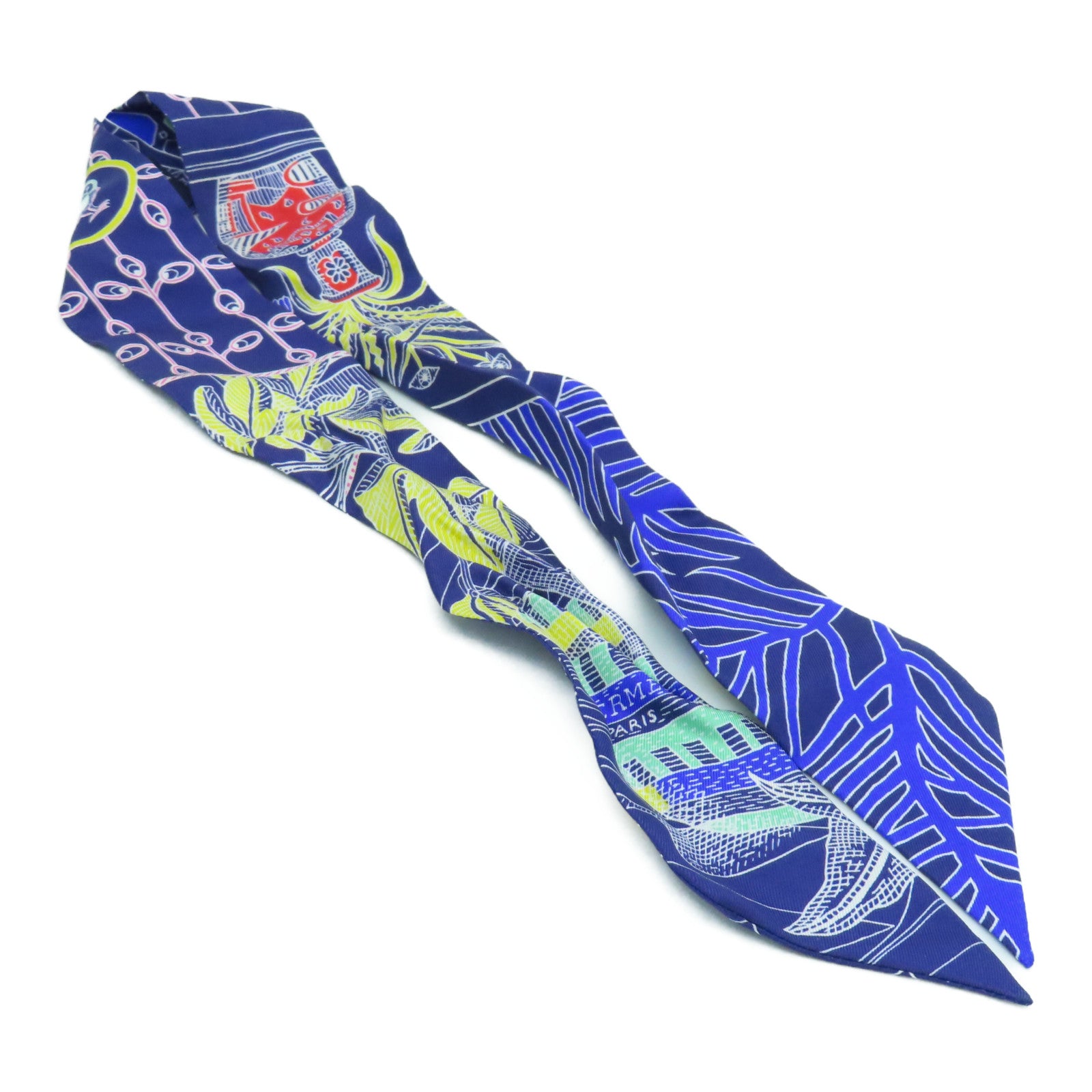 HERMES 丝质Twilly丝巾蓝色