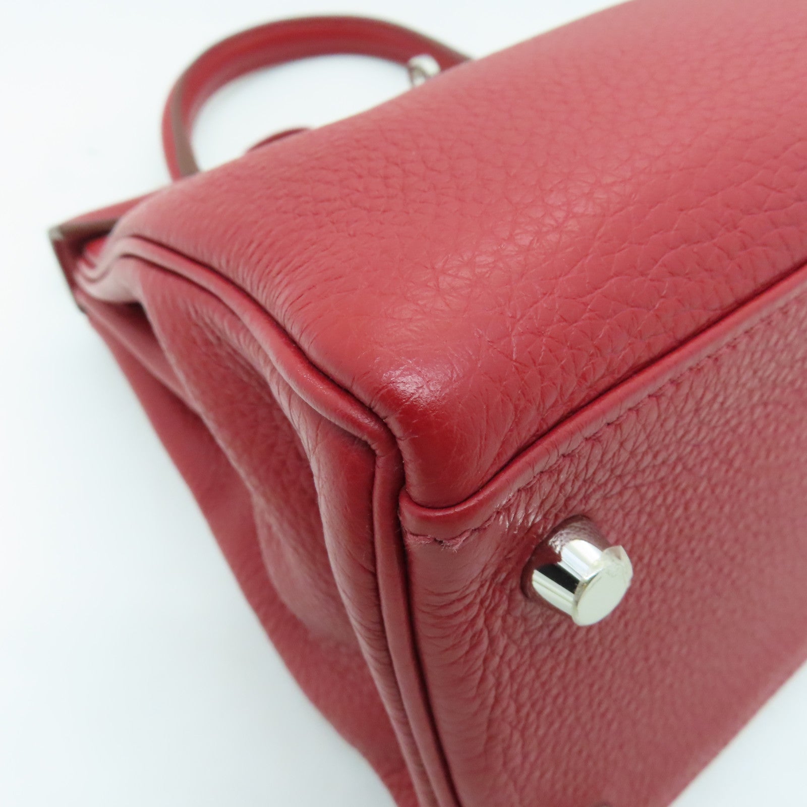 HERMES 【激減優惠】Clemence皮革Kelly 28手挽袋Rouge紅色