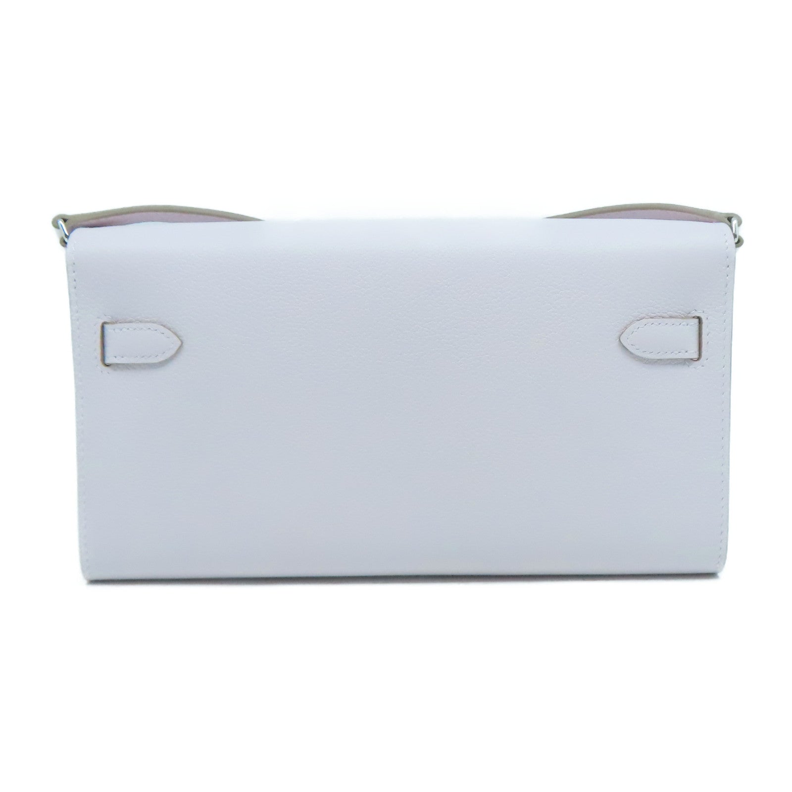 HERMES Evercolor皮革Kelly To Go銀扣肩背袋錦葵紫色