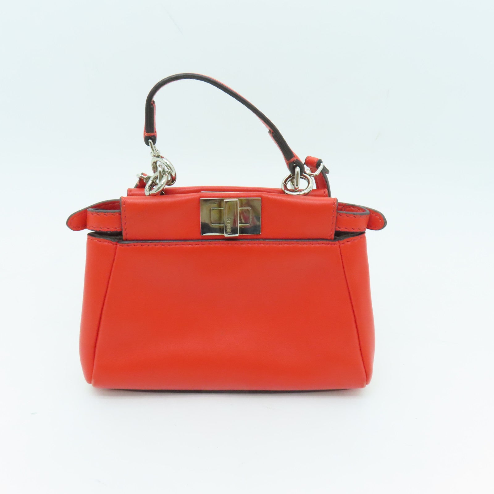 FENDI 【激減優惠】牛皮皮革Mirco Peekaboo銀扣手挽肩背兩用袋