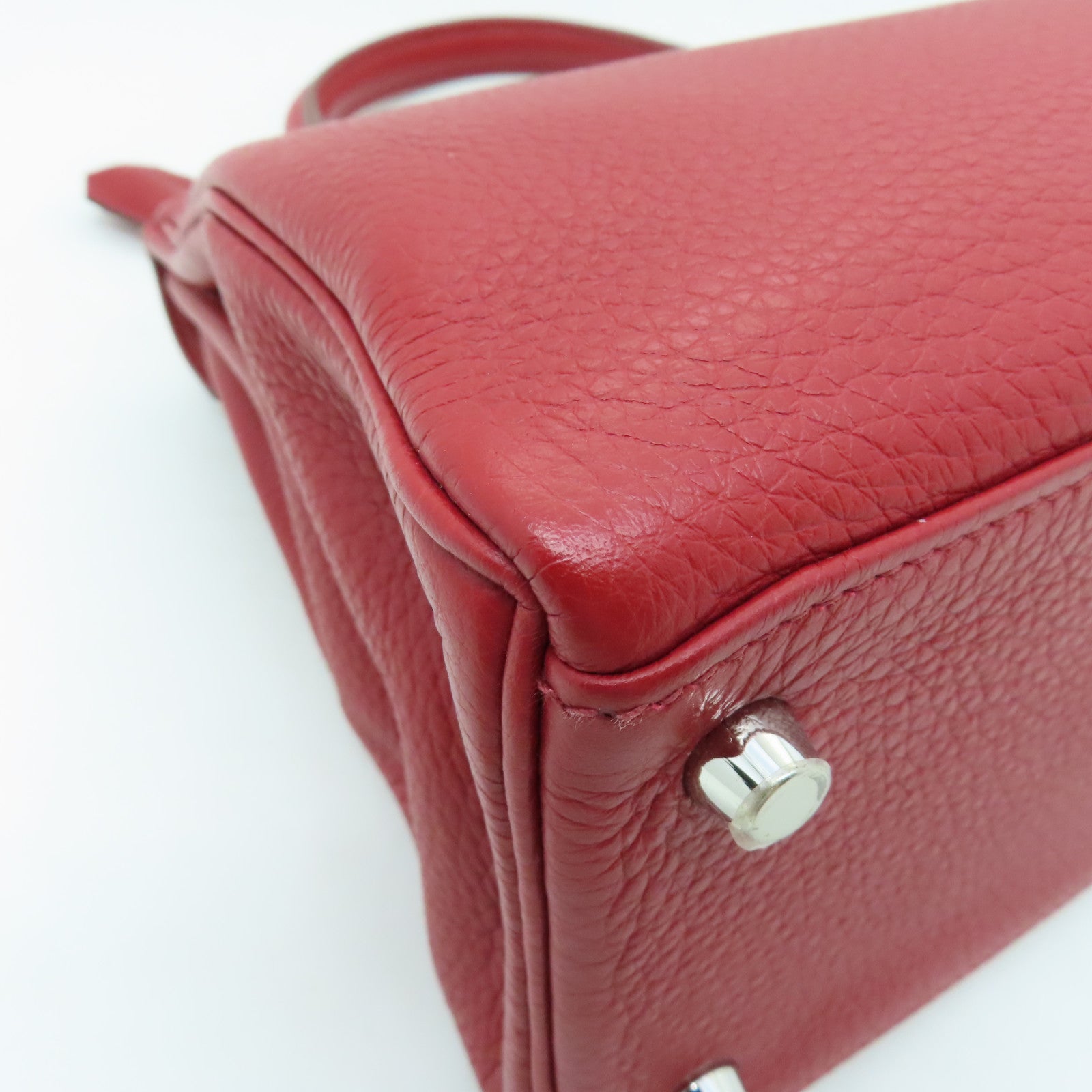 HERMES 【激減優惠】Clemence皮革Kelly 28手挽袋Rouge紅色