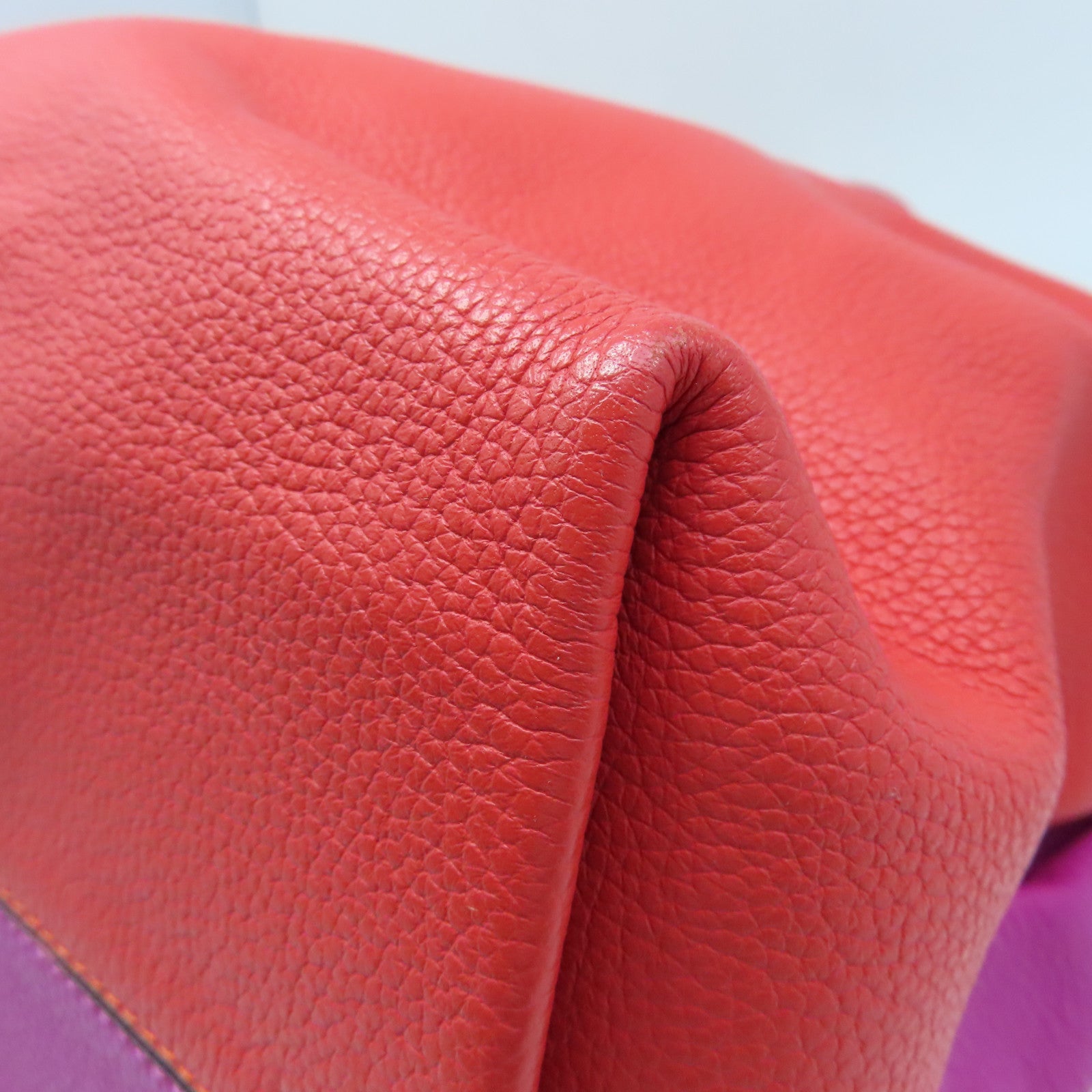 LOEWE 牛皮皮革Shoulder Bag銀扣肩背袋紫色/紅色