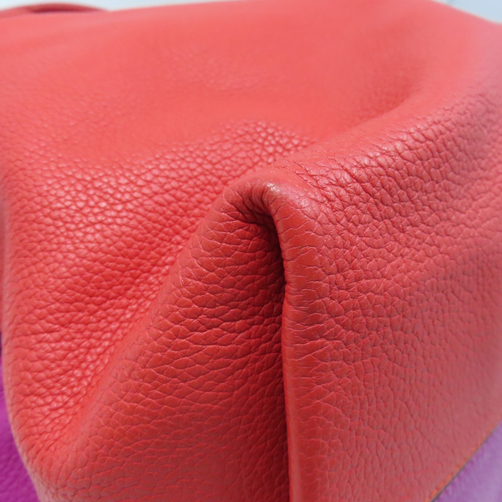 LOEWE 牛皮皮革Shoulder Bag銀扣肩背袋紫色/紅色