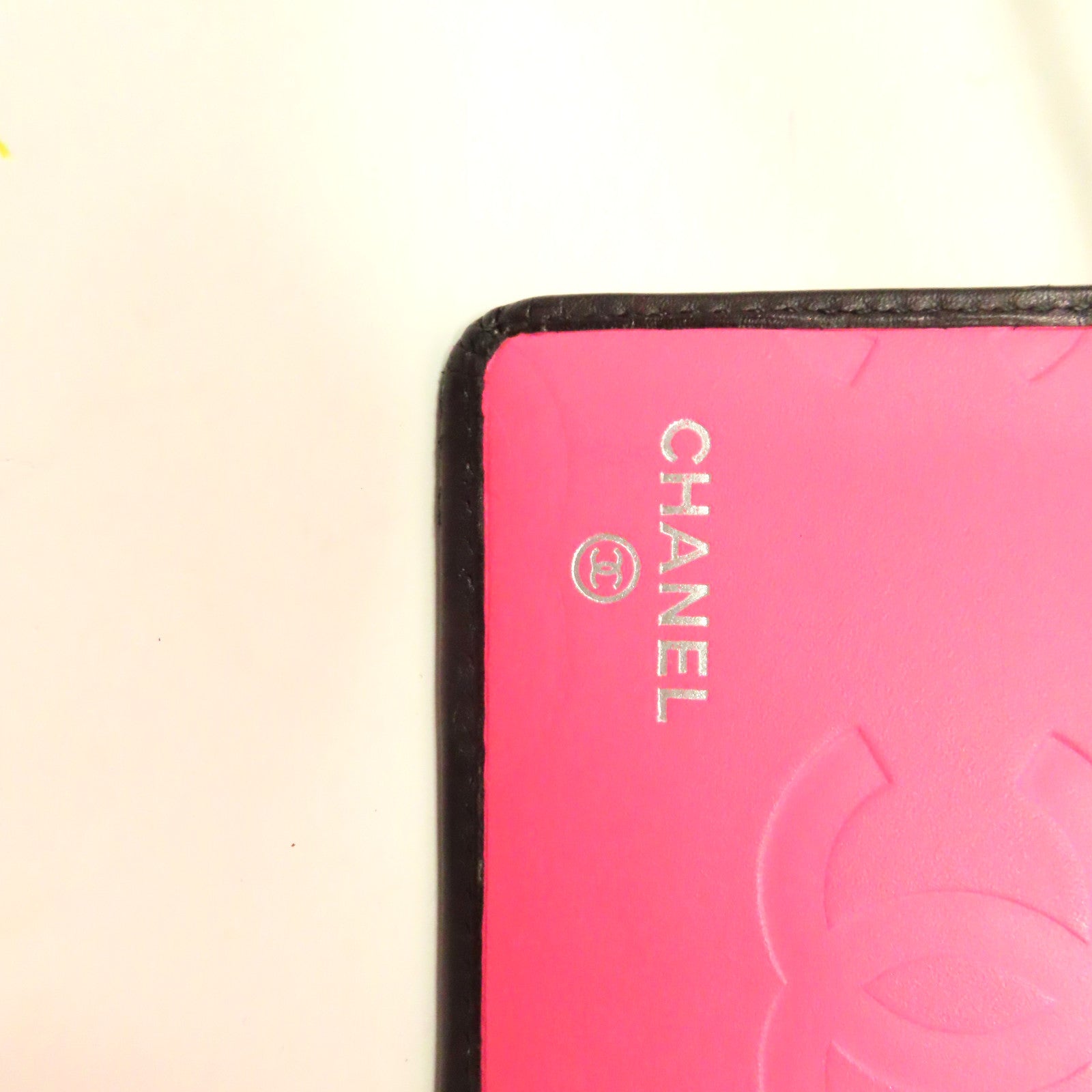 CHANEL 菱格牛皮皮革Fold Wallet銀扣長錢包黑色