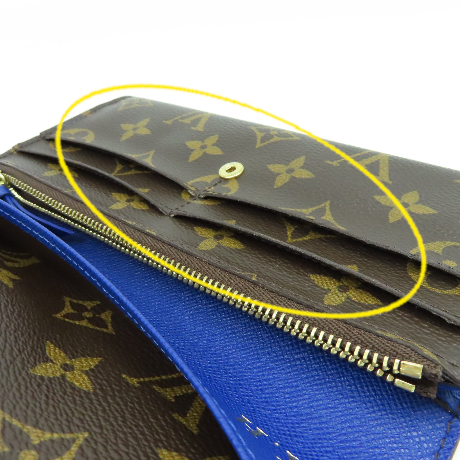 LOUIS VUITTON Monogram Emilie Long Wallet長錢包啡色/藍色