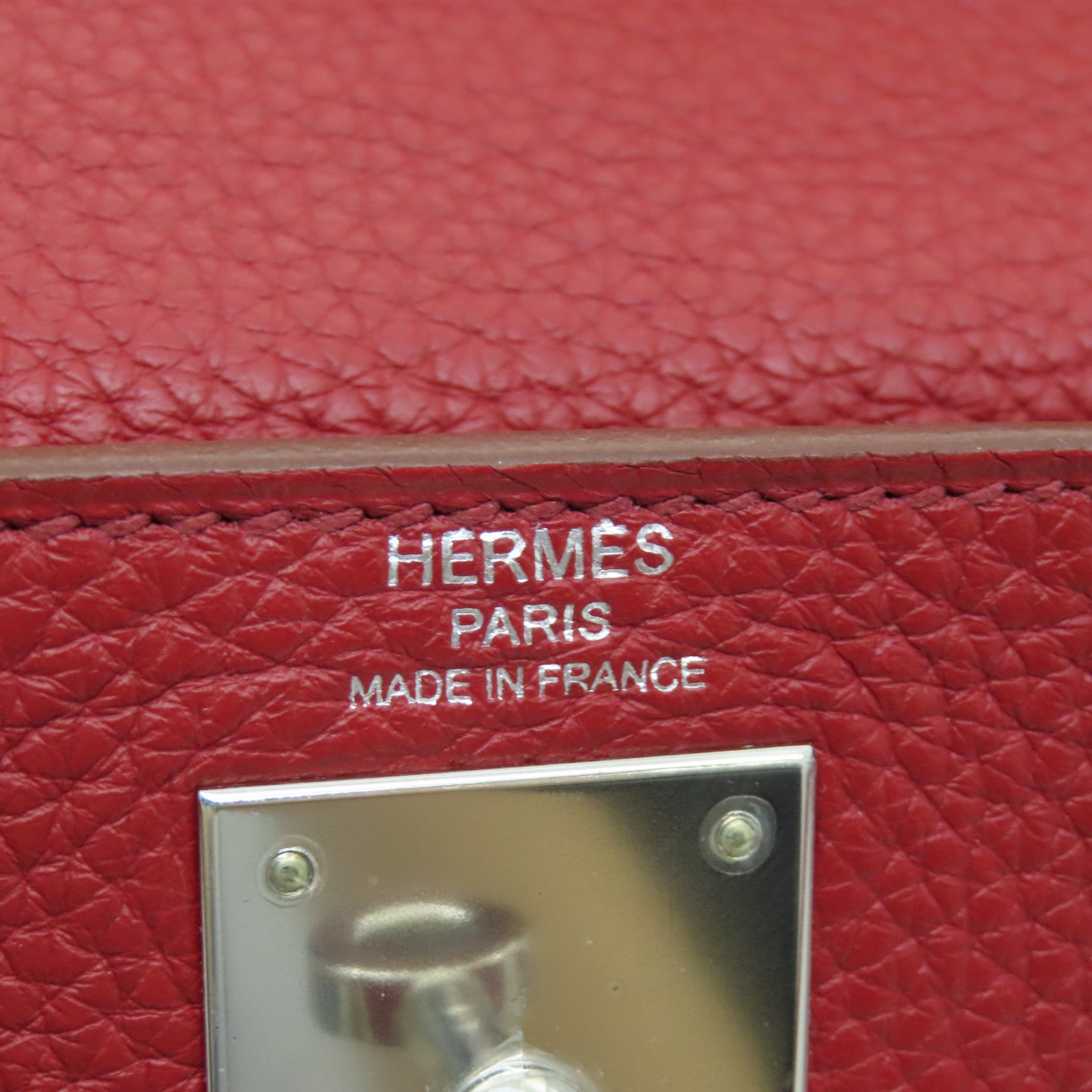 HERMES 【激減優惠】Clemence皮革Kelly 28手挽袋Rouge紅色