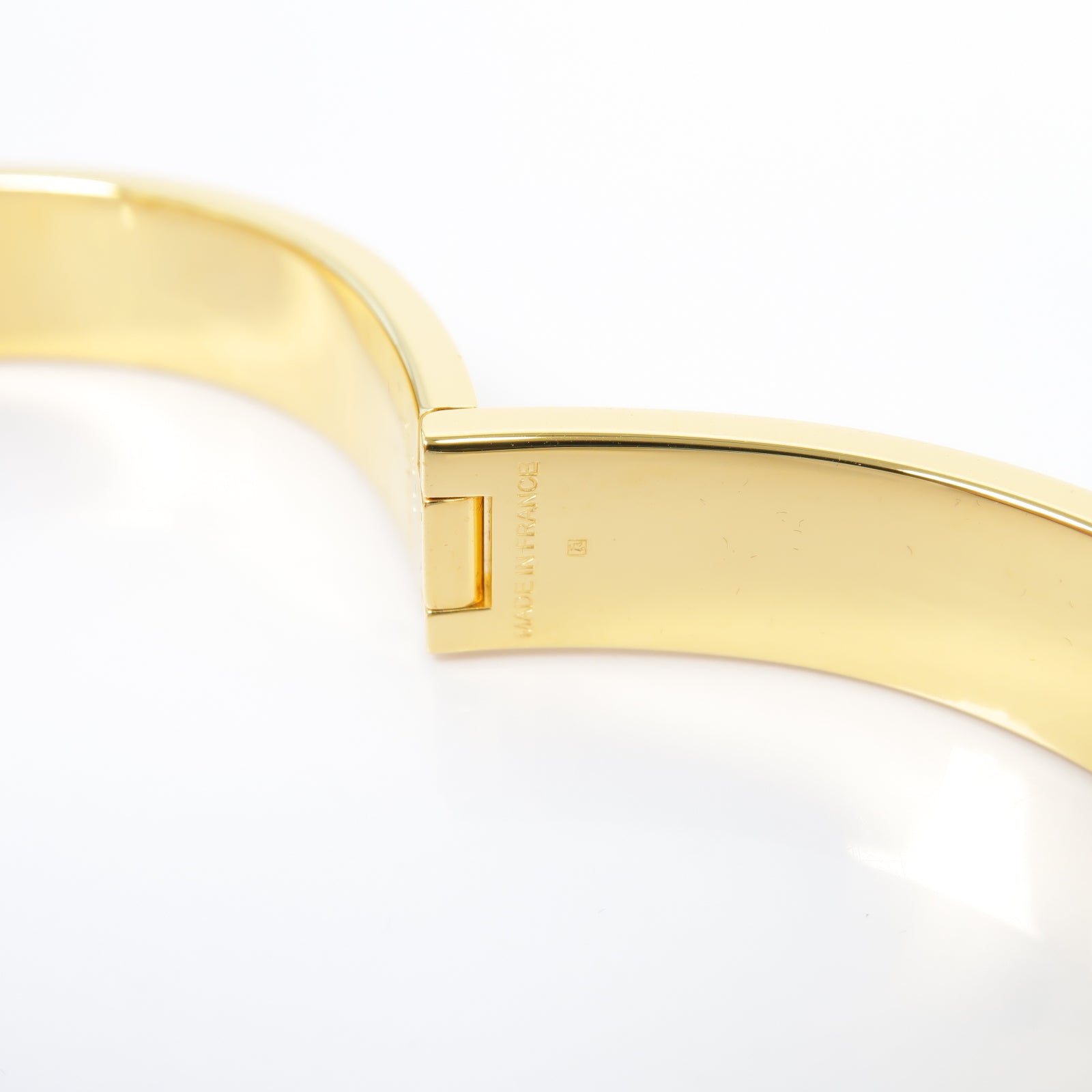 HERMES 金屬Clic H Bracelet金扣手鐲白色