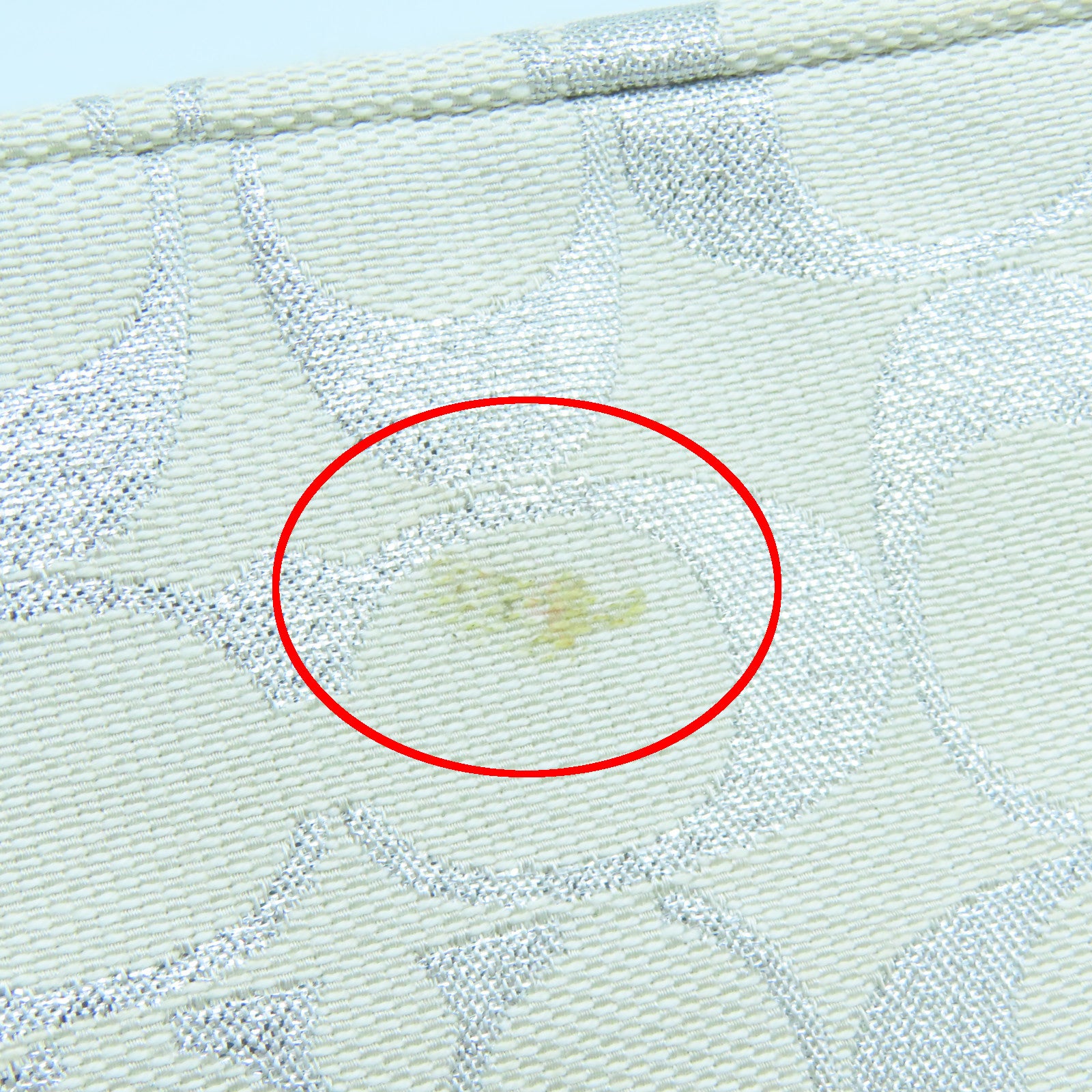 COACH 帆布Handbag銀扣手挽袋白色銀色