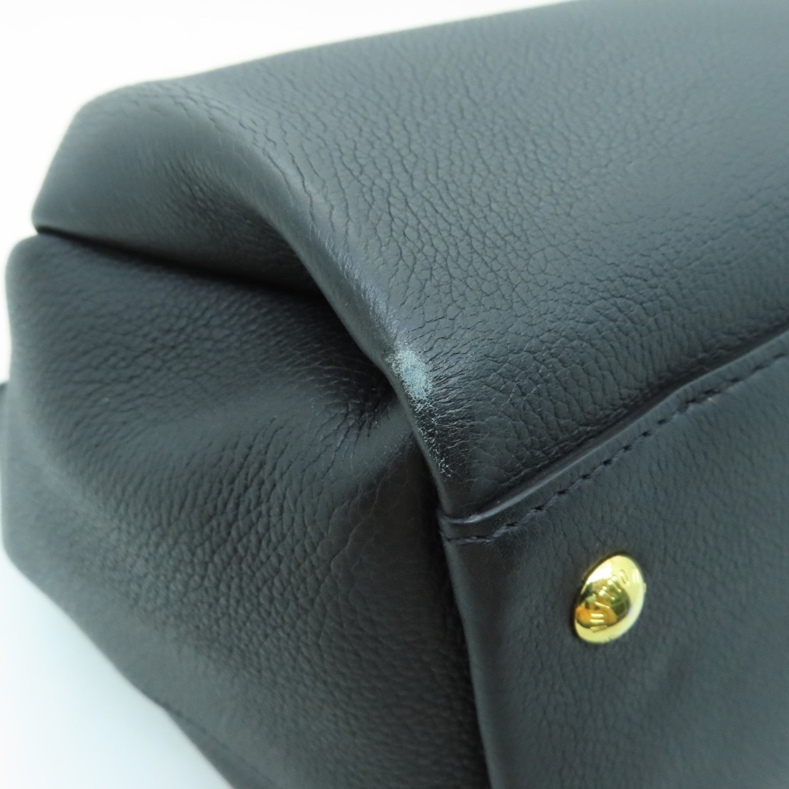 LOUIS VUITTON 牛皮皮革Lockmeto金扣手挽肩背兩用袋黑色